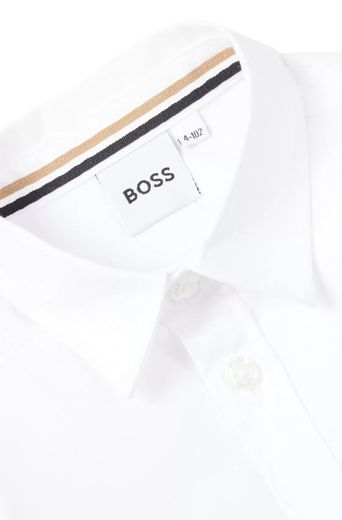HUGO BOSS Kids' Regular-fit Shirt In Oxford Cotton White Hot