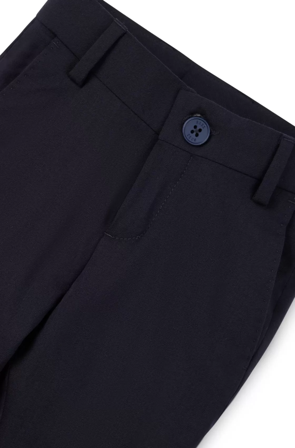 HUGO BOSS Kids' Regular-fit Suit Trousers In Stretch Wool Dark Blue Shop
