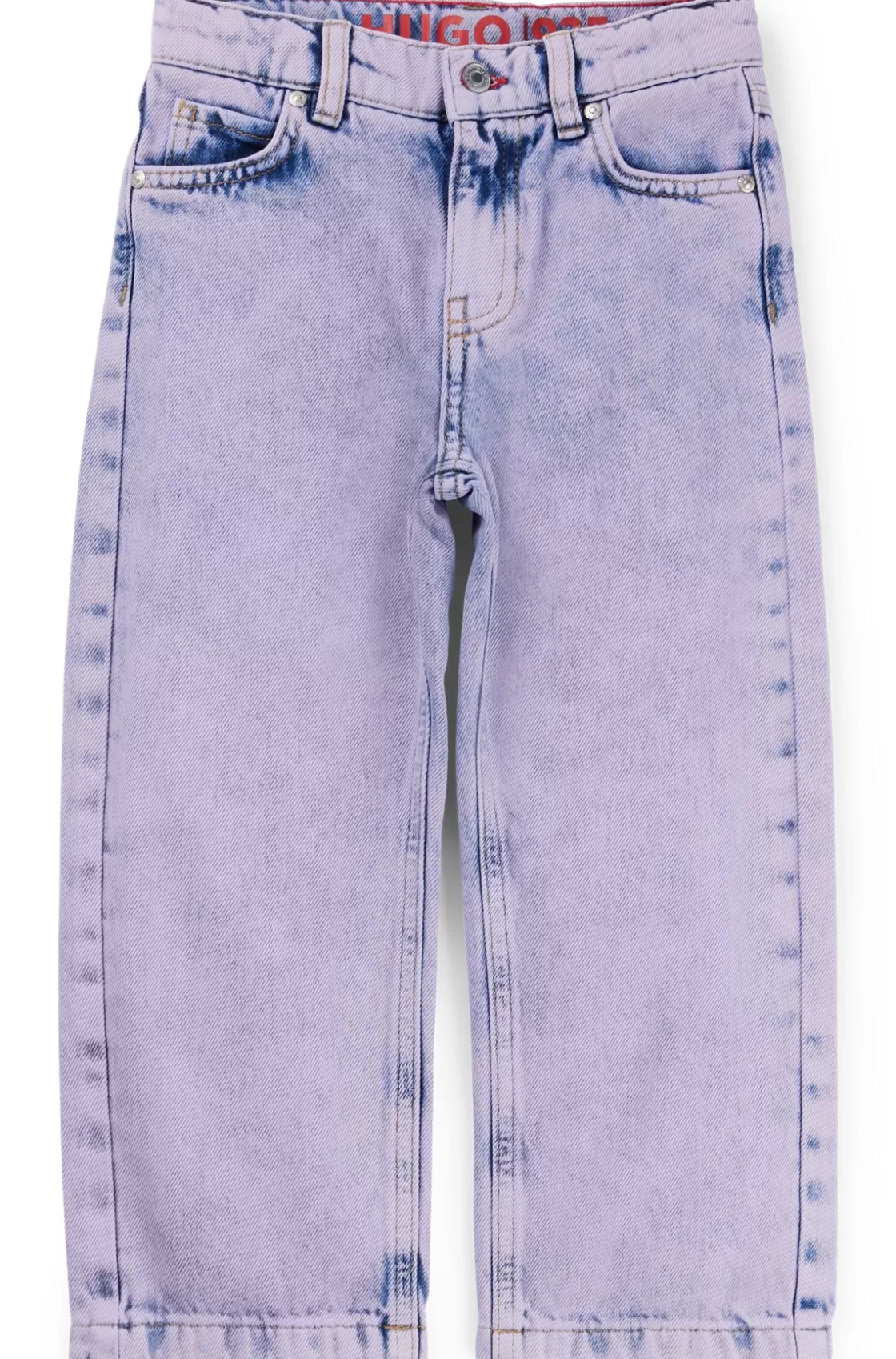 HUGO BOSS Kids' Relaxed-fit Jeans In Overdyed Purple Denim Light Purple Store
