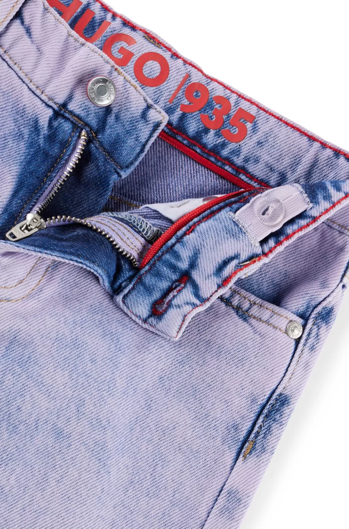 HUGO BOSS Kids' Relaxed-fit Jeans In Overdyed Purple Denim Light Purple Store