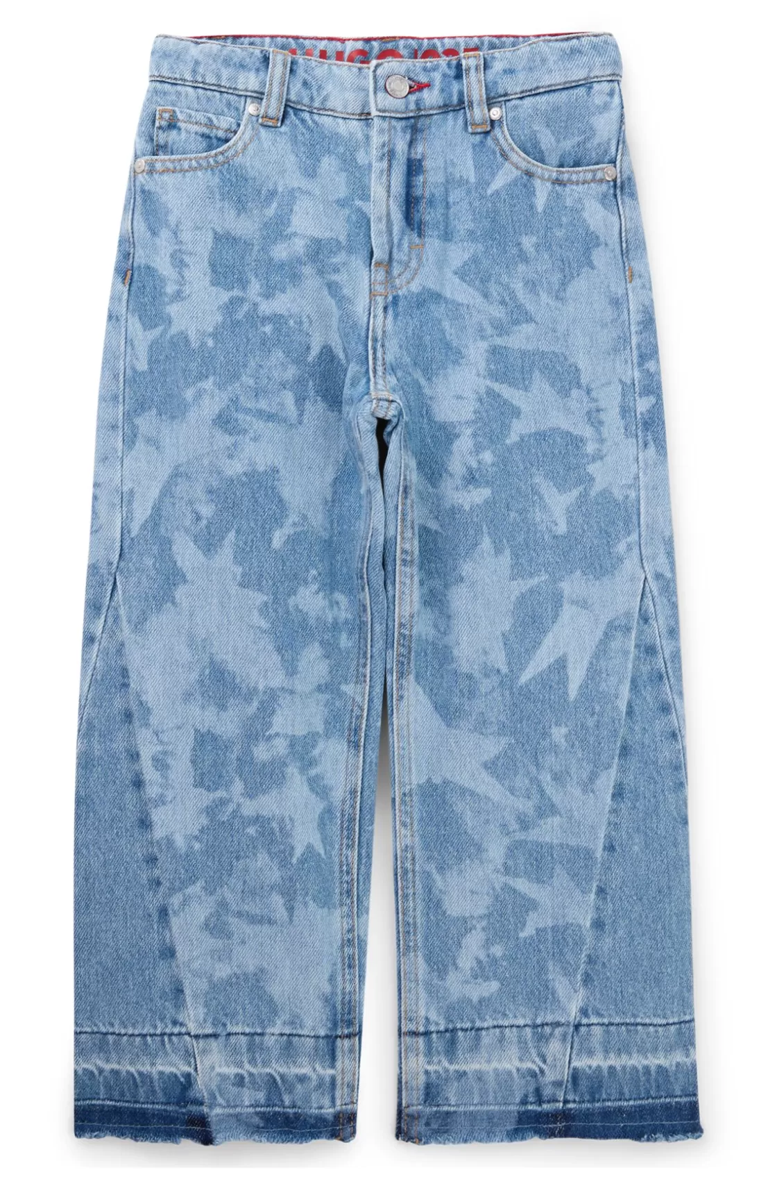 HUGO BOSS Kids' Relaxed-fit Jeans In Star-print Cotton Denim Patterned Outlet