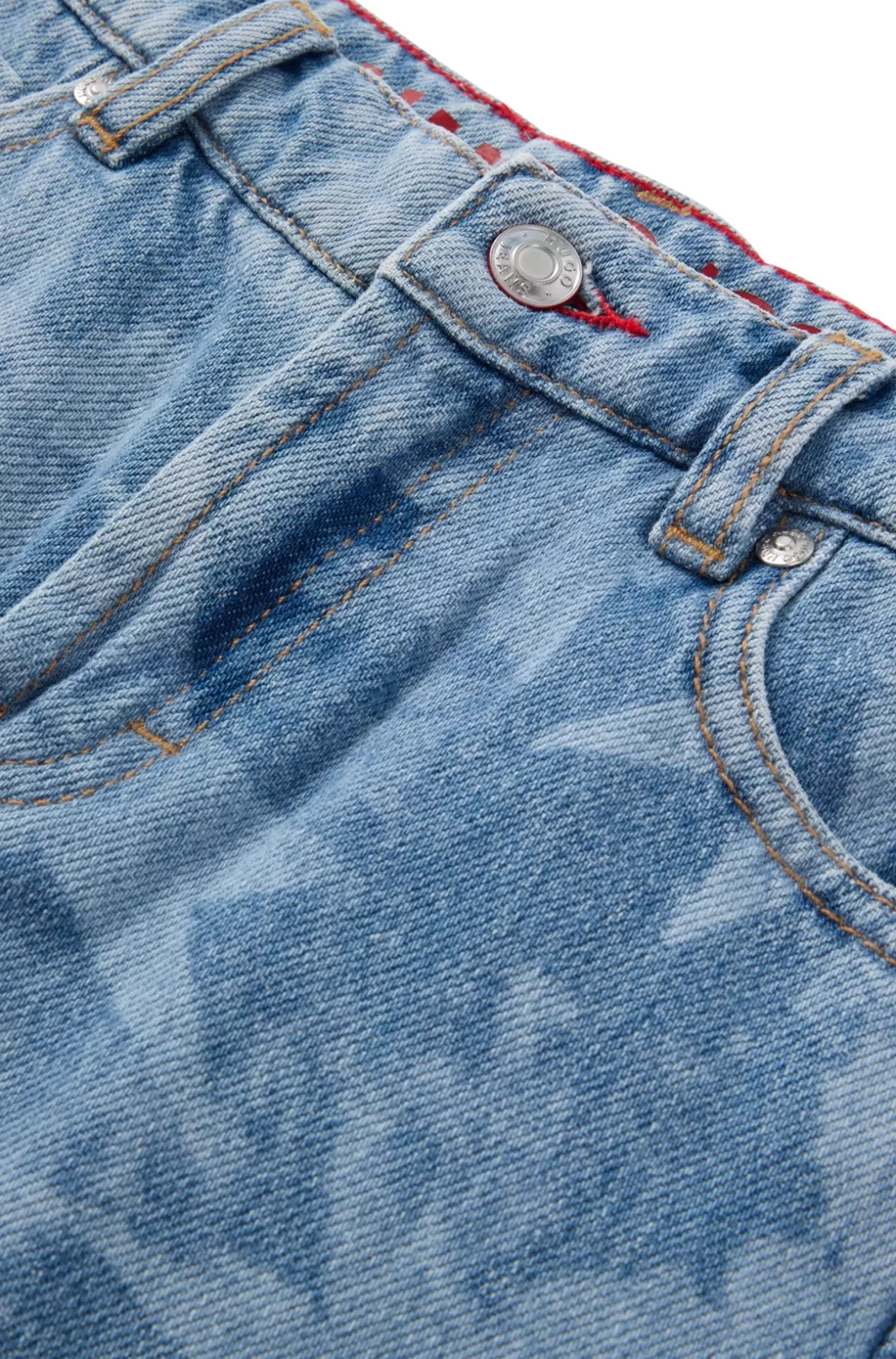 HUGO BOSS Kids' Relaxed-fit Jeans In Star-print Cotton Denim Patterned Outlet