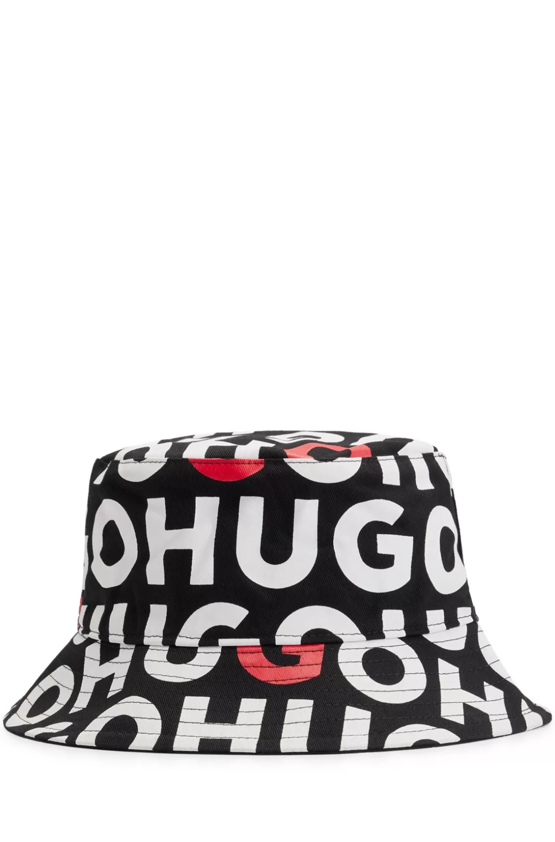HUGO BOSS Kids' Reversible Bucket Hat In Cotton Canvas With Branding Black Sale