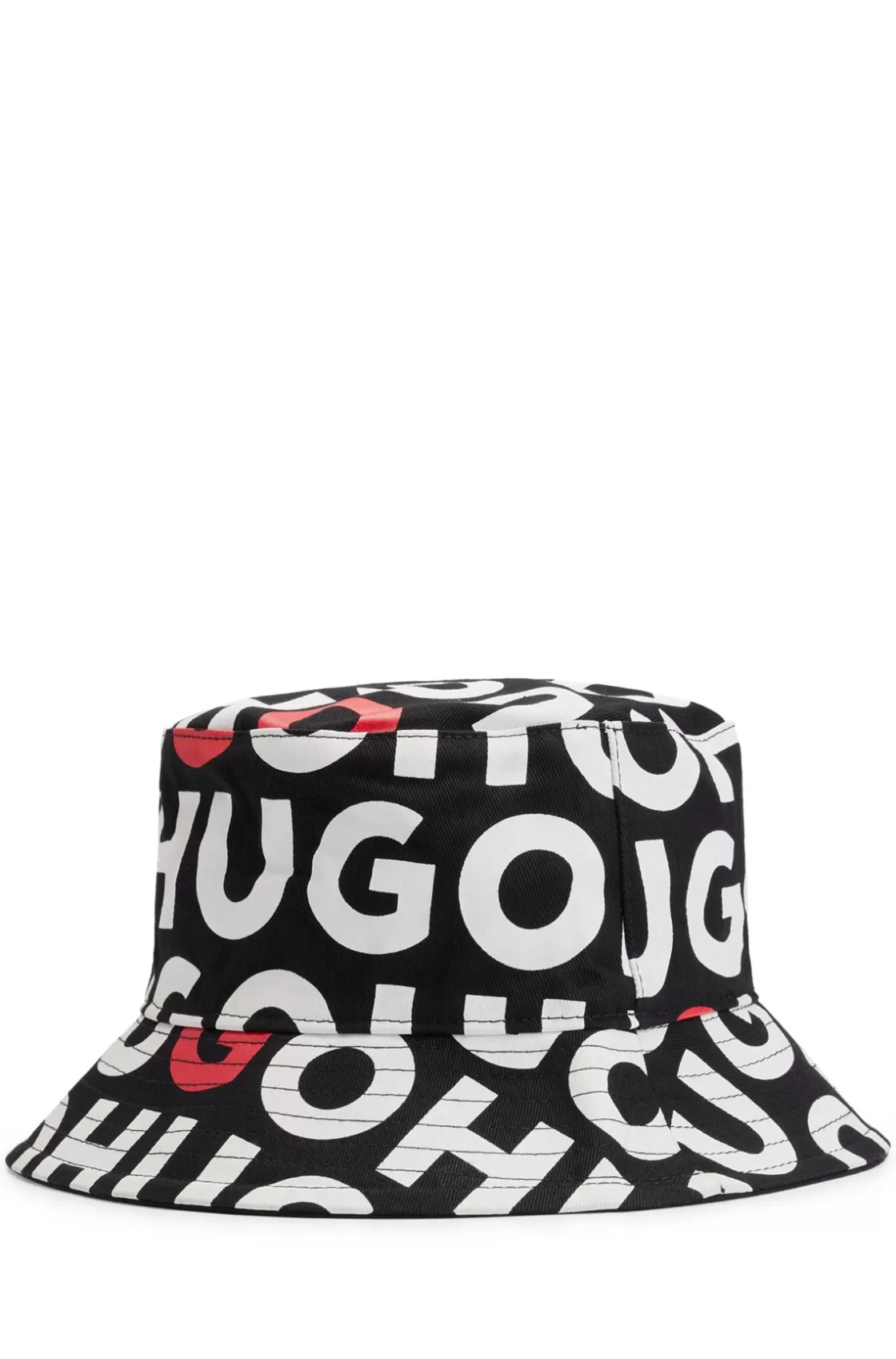 HUGO BOSS Kids' Reversible Bucket Hat In Cotton Canvas With Branding Black Sale