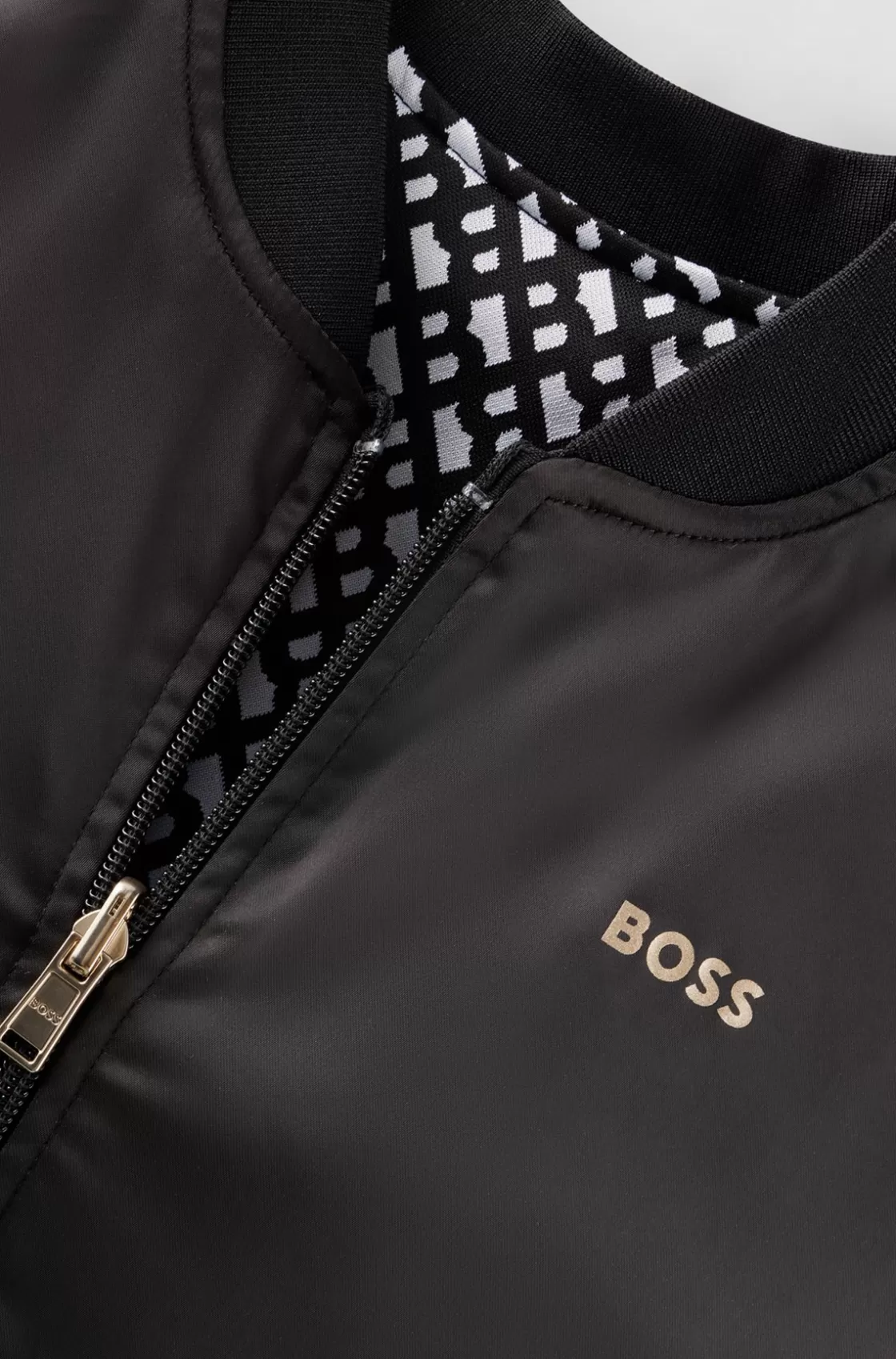 HUGO BOSS Kids' Reversible Jacket With Plain And Monogram Designs Black Cheap