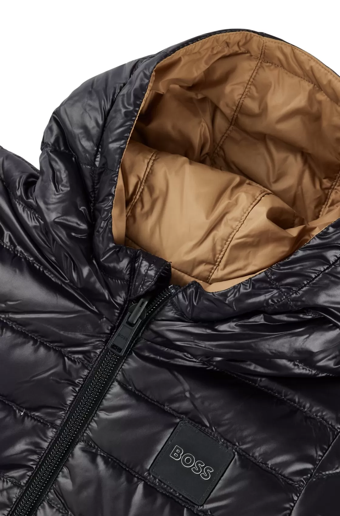 HUGO BOSS Kids' Reversible Water-repellent Down Jacket With Logo Details Black Online