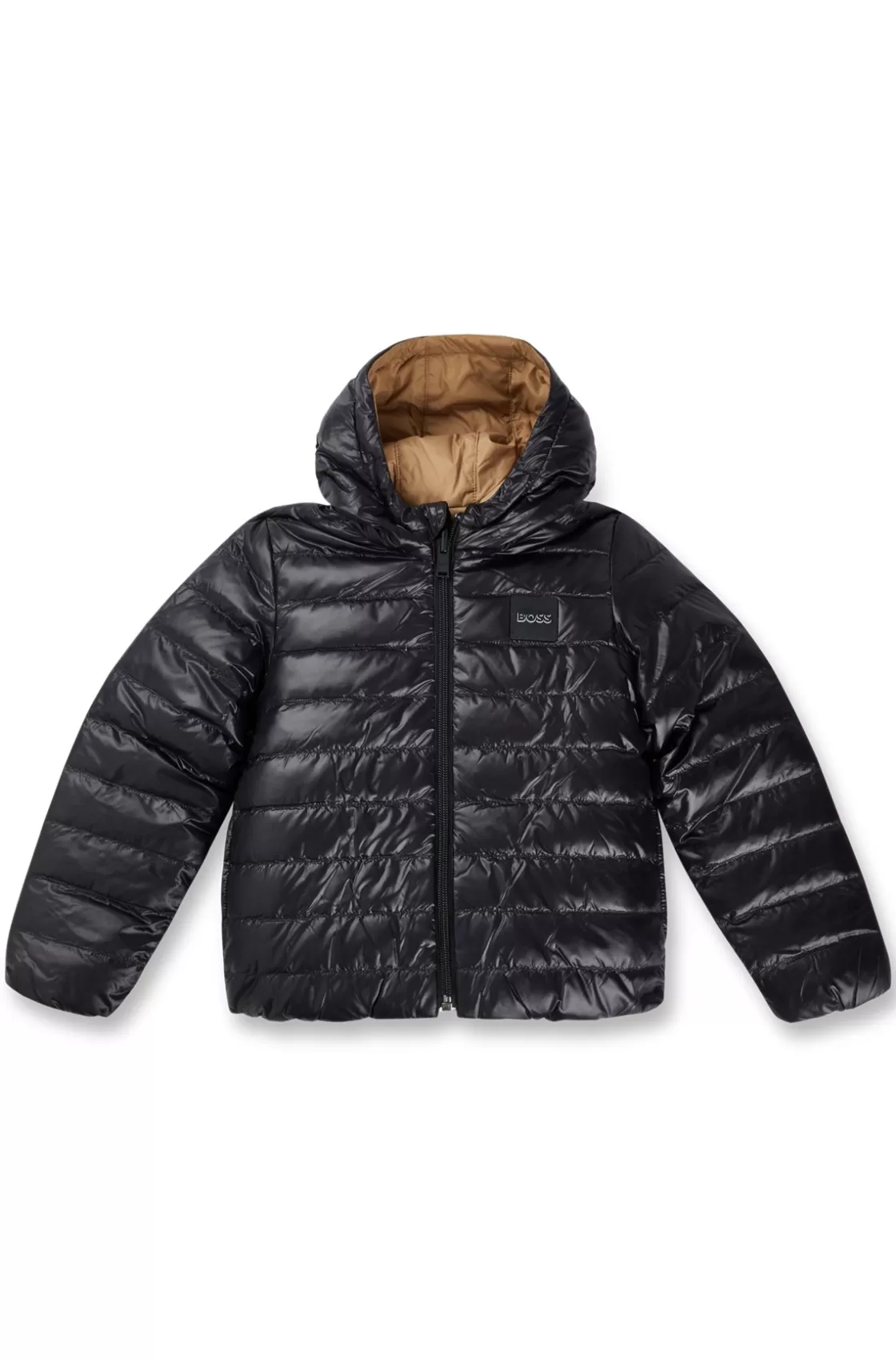 HUGO BOSS Kids' Reversible Water-repellent Down Jacket With Logo Details Black Online