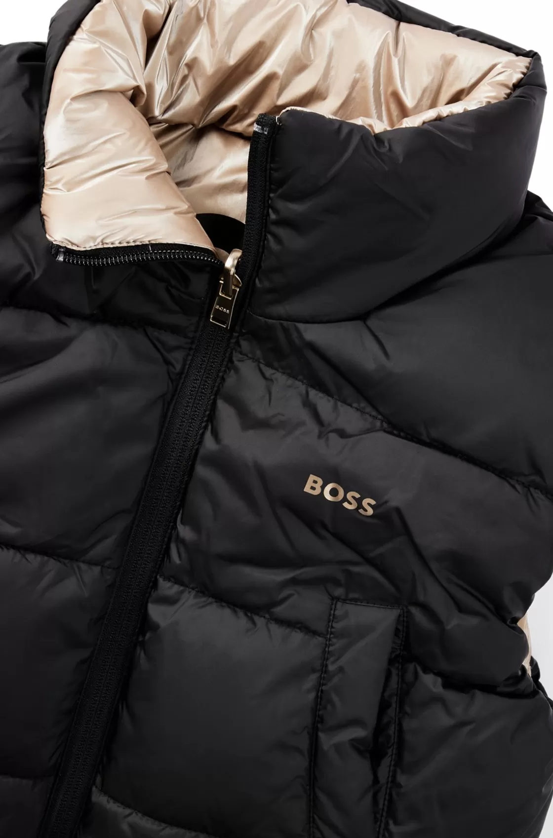HUGO BOSS Kids' Reversible Water-repellent Gilet With Logo Details Black Online