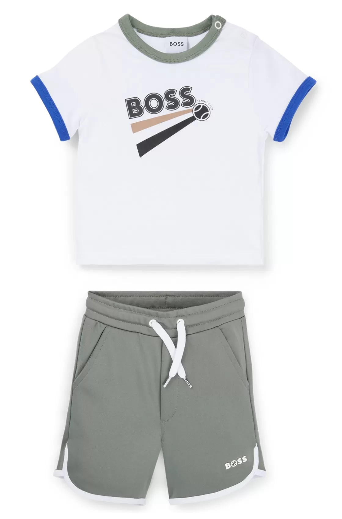 HUGO BOSS Kids' Set Of Branded Shorts And T-shirt Patterned Clearance