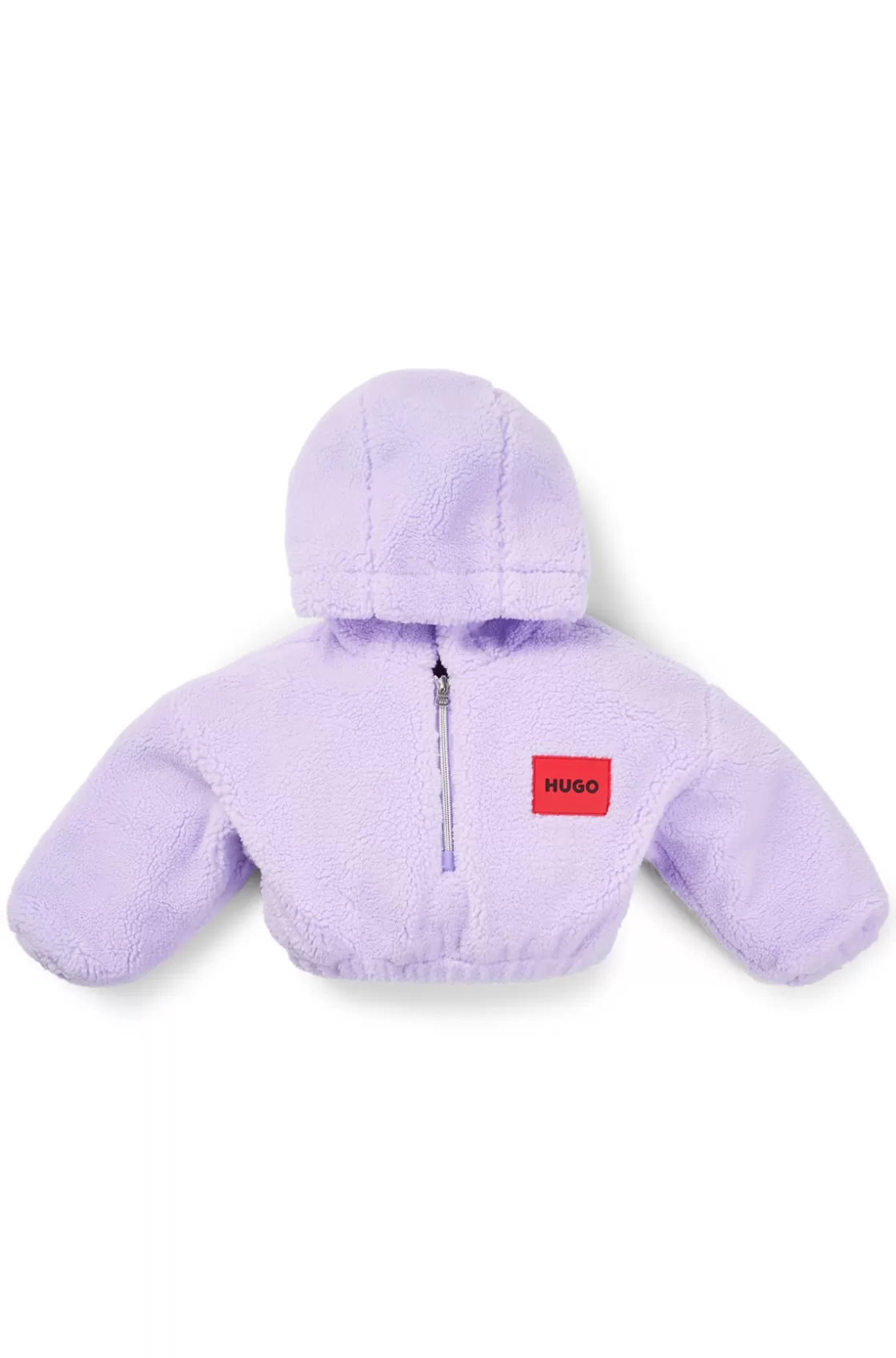HUGO BOSS Kids' Sherpa Hoodie With Embroidered Rear Logo Light Purple Cheap
