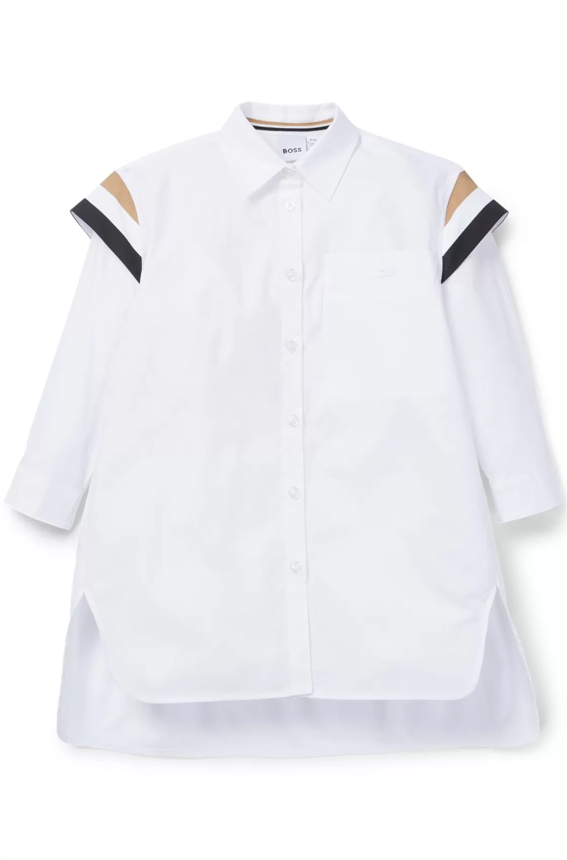 HUGO BOSS Kids' Shirt Dress With Signature Stripes White Online