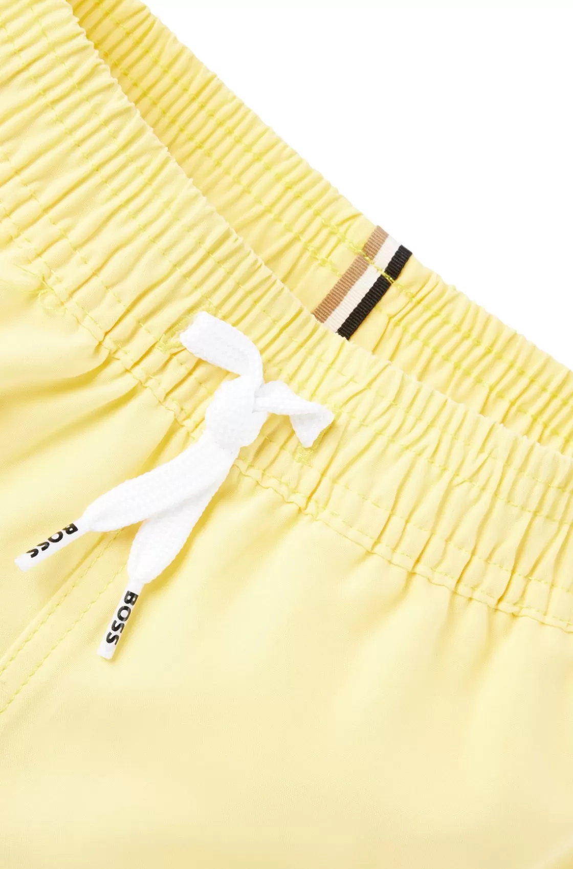 HUGO BOSS Kids' Shorts In French Terry With Vertical Logo Print Light Yellow Outlet
