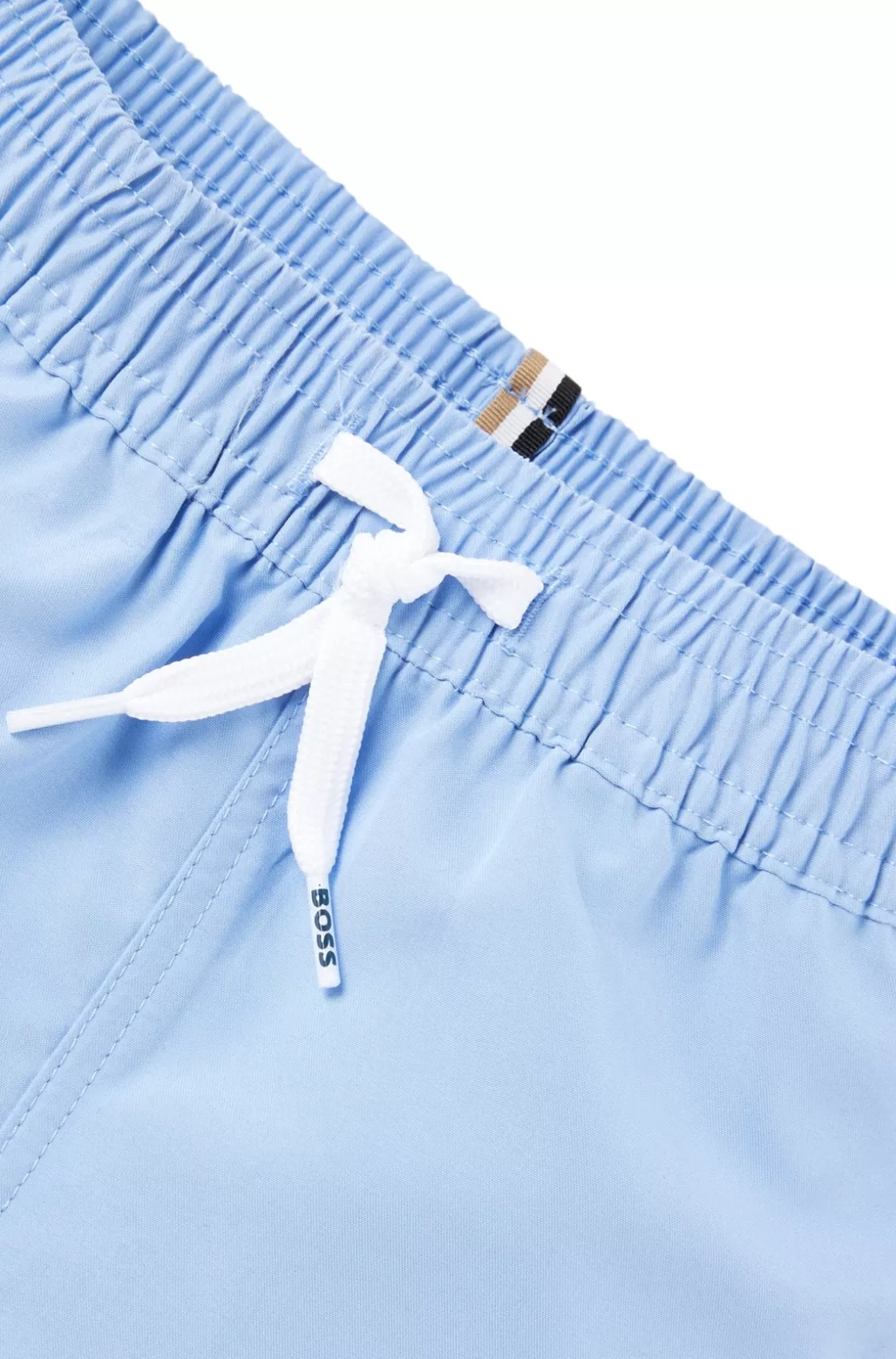 HUGO BOSS Kids' Shorts In French Terry With Vertical Logo Print Light Blue Hot