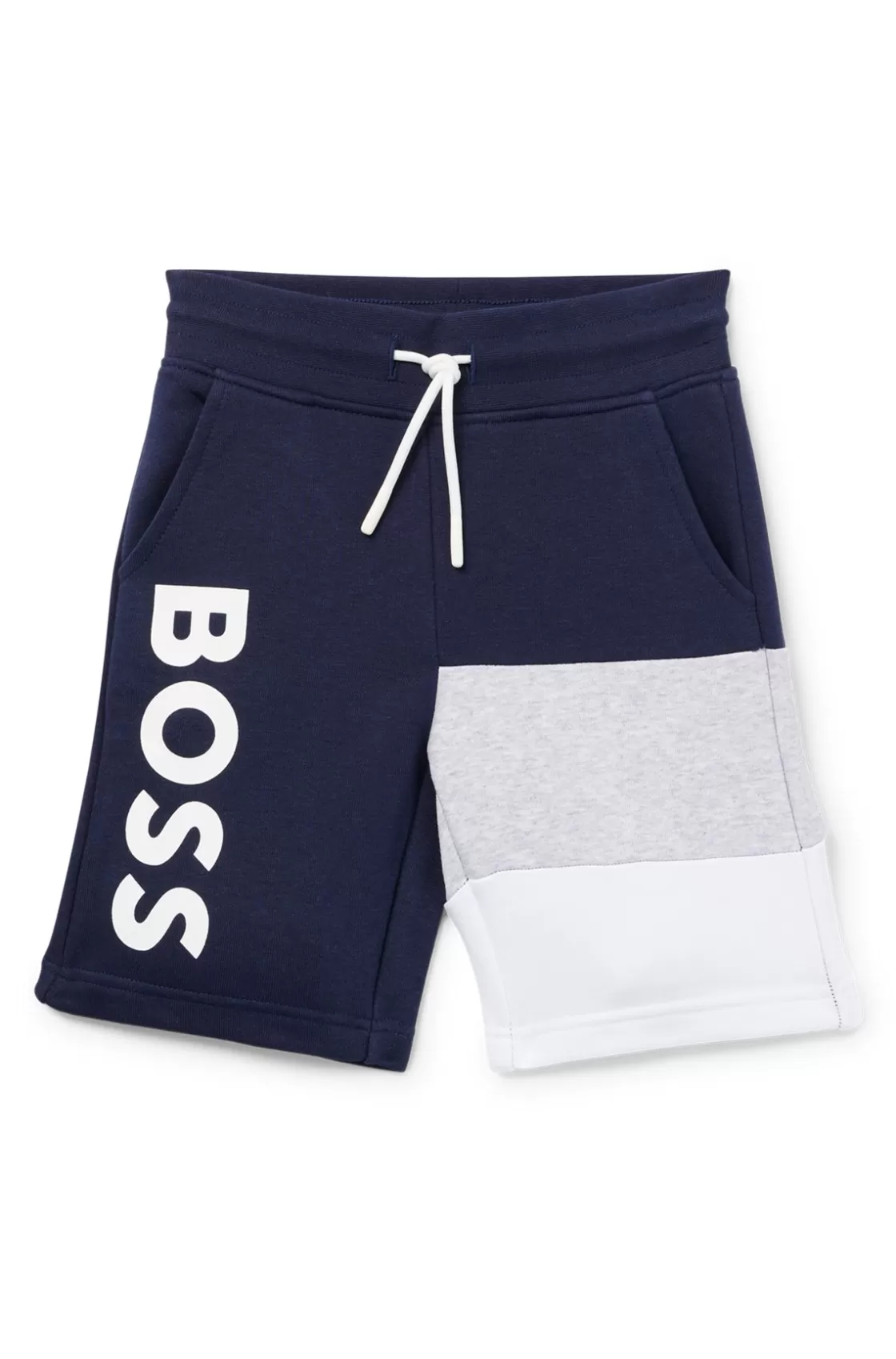 HUGO BOSS Kids' Shorts With Color-blocking And Logo Dark Blue Discount