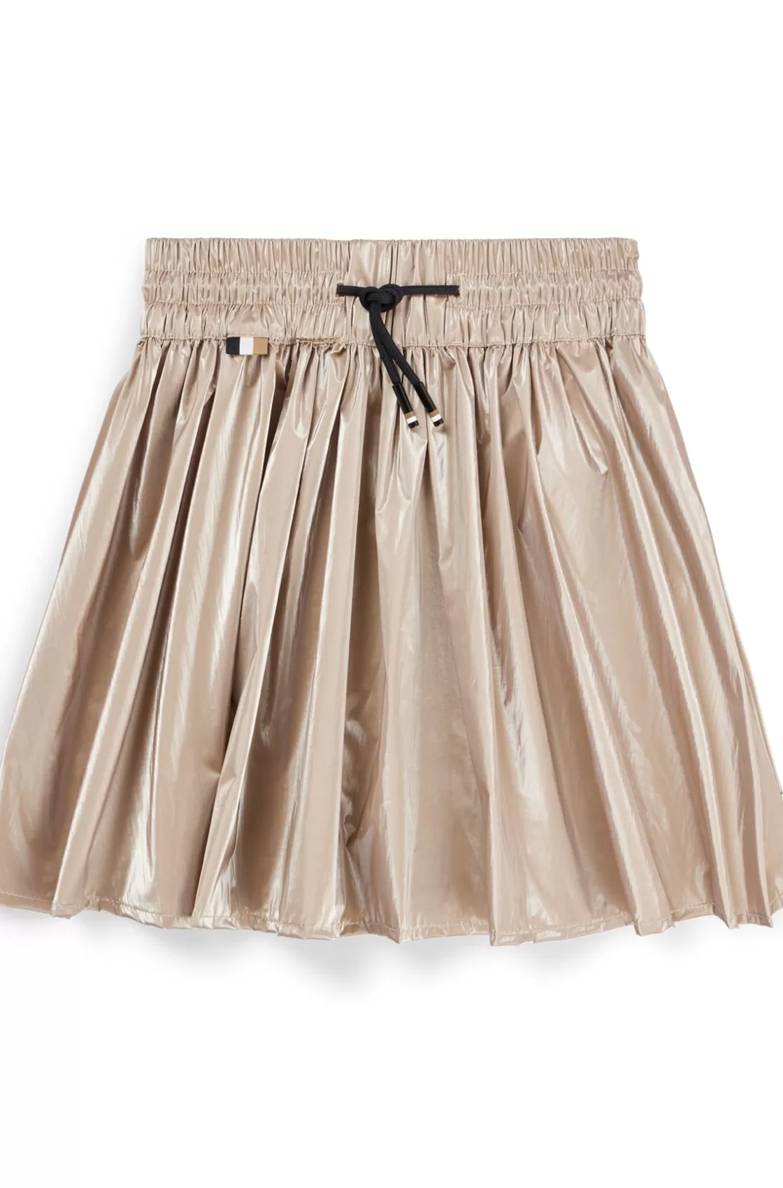 HUGO BOSS Kids' Skater Skirt With Drawstring Waist Gold New