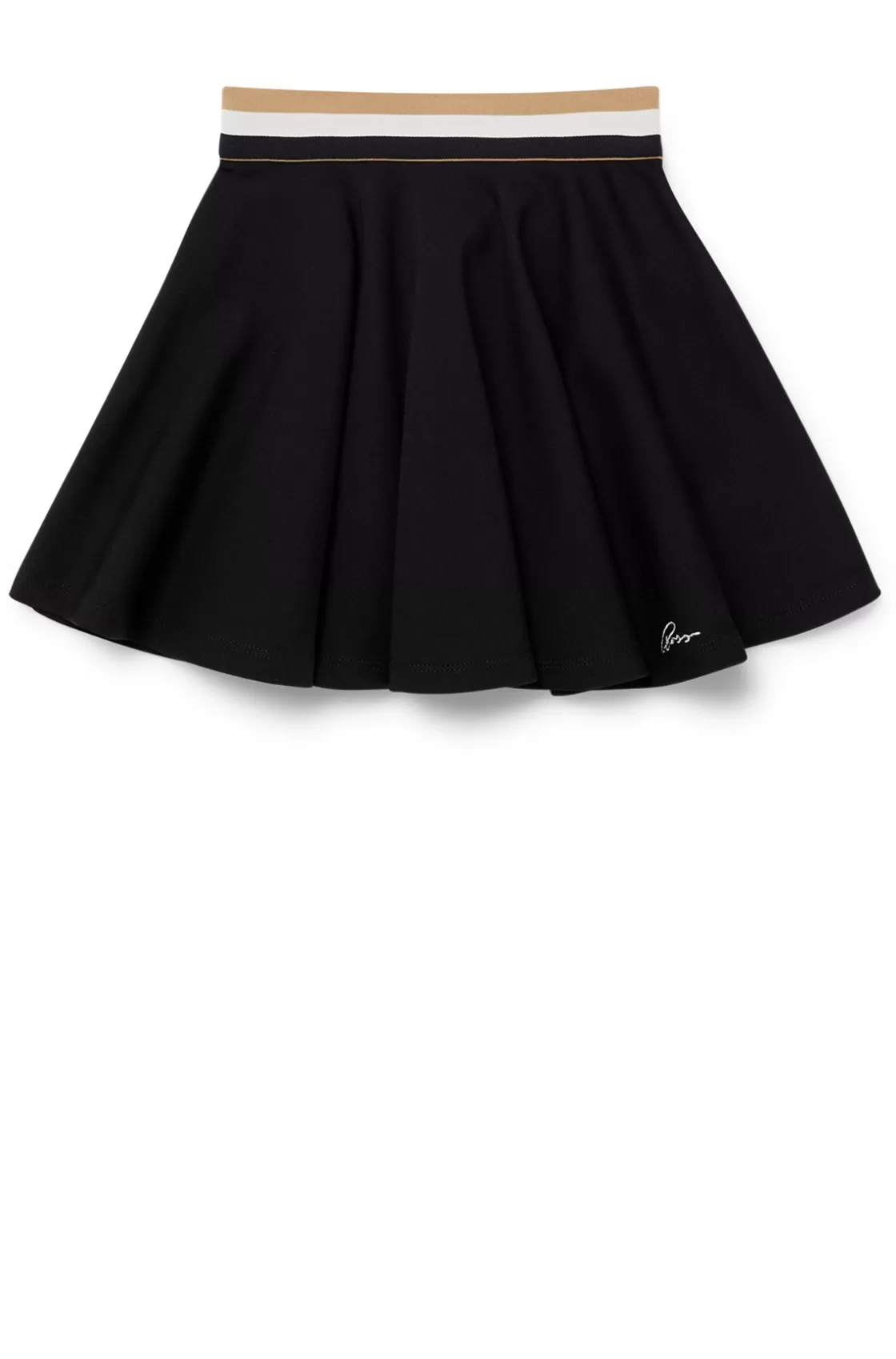 HUGO BOSS Kids' Skater Skirt With Signature-stripe Waistband Black Flash Sale