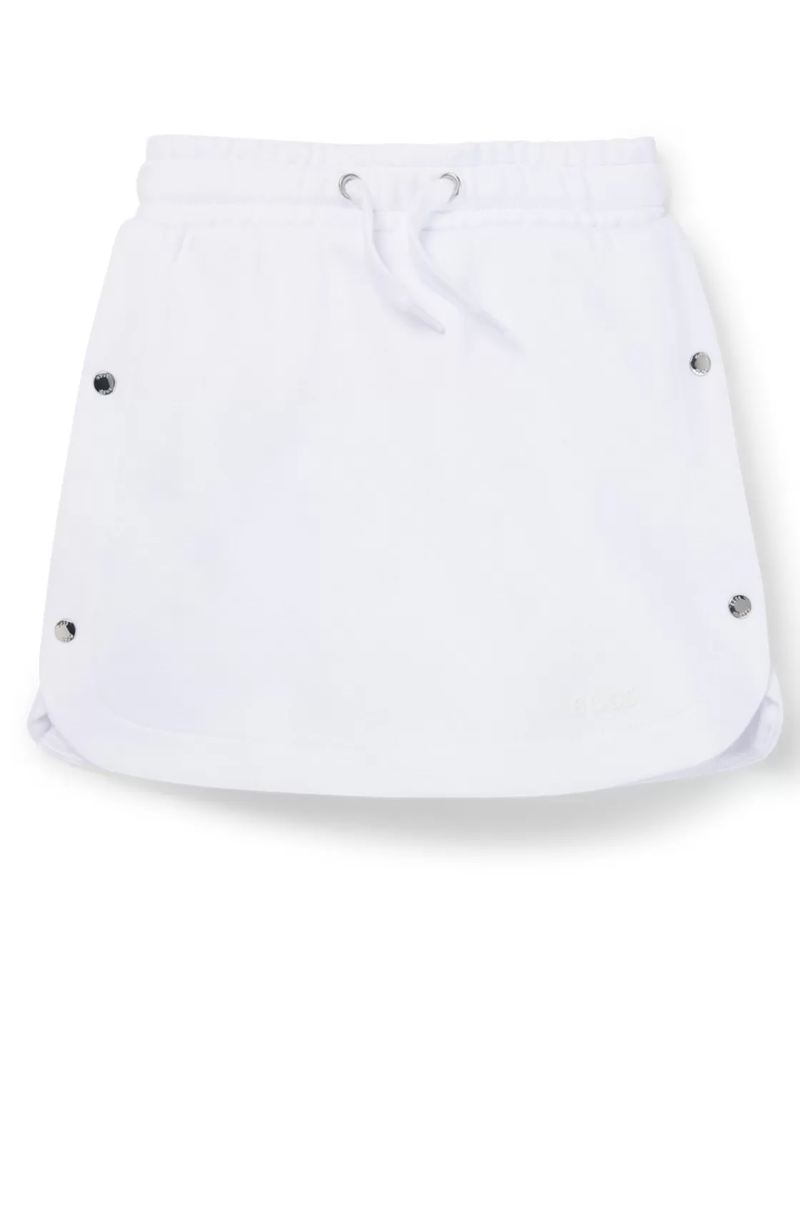HUGO BOSS Kids' Skirt In Cotton With Logo-engraved Press Studs White Discount