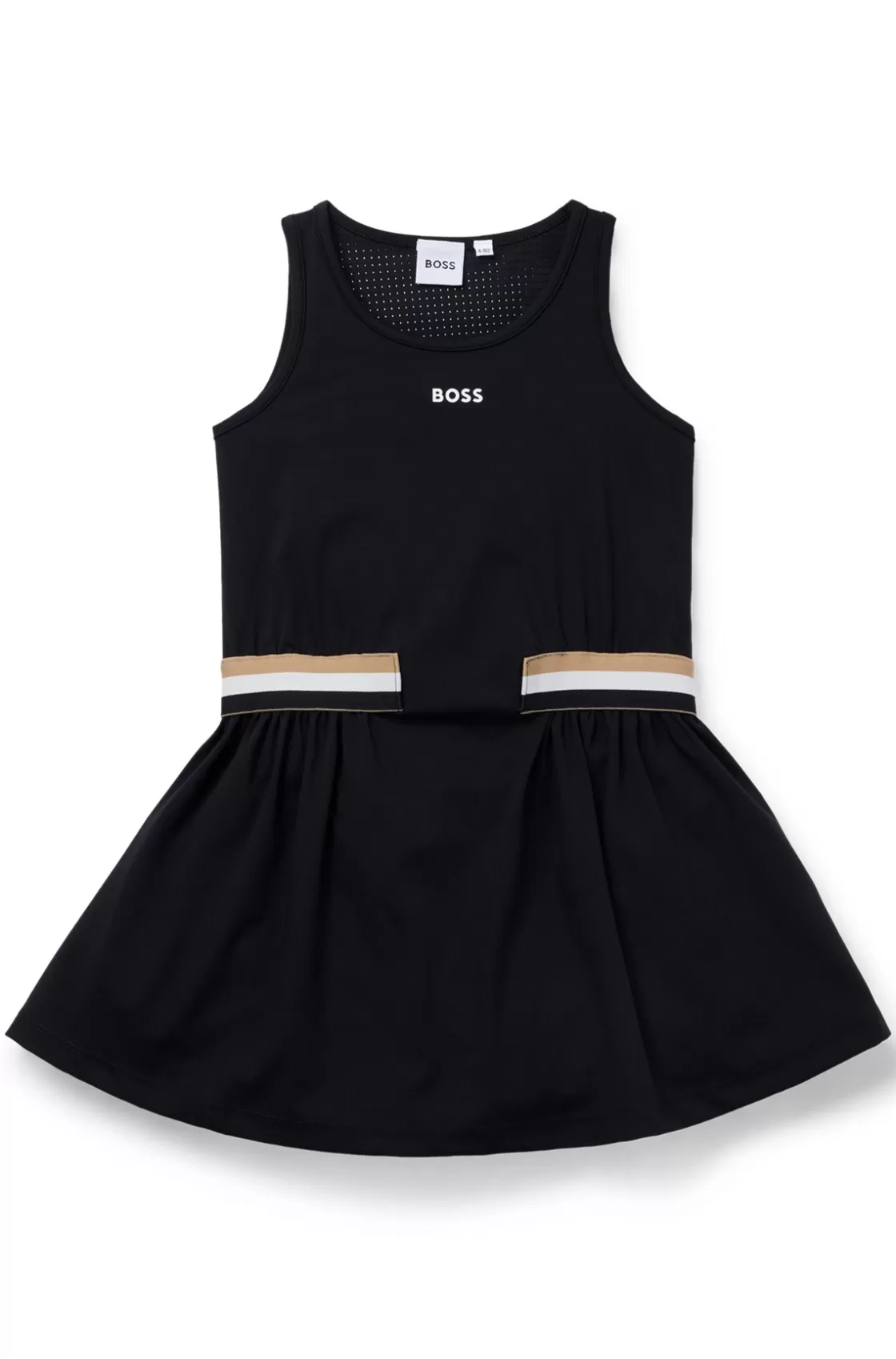 HUGO BOSS Kids' Sleeveless Dress With Signature Stripe And Logo Black Discount