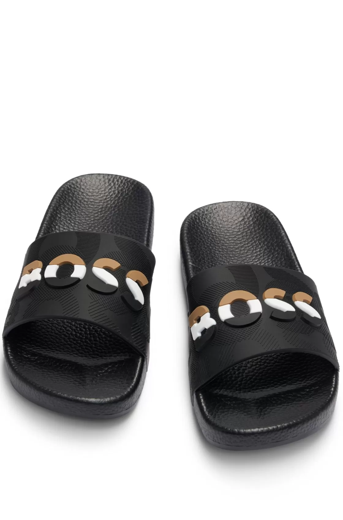 HUGO BOSS Kids' Slides With Contrast Logos Black Best Sale