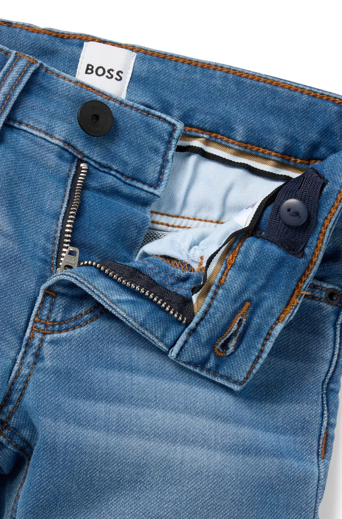 HUGO BOSS Kids' Slim-fit Jeans In Blue Stretch Denim Patterned Online