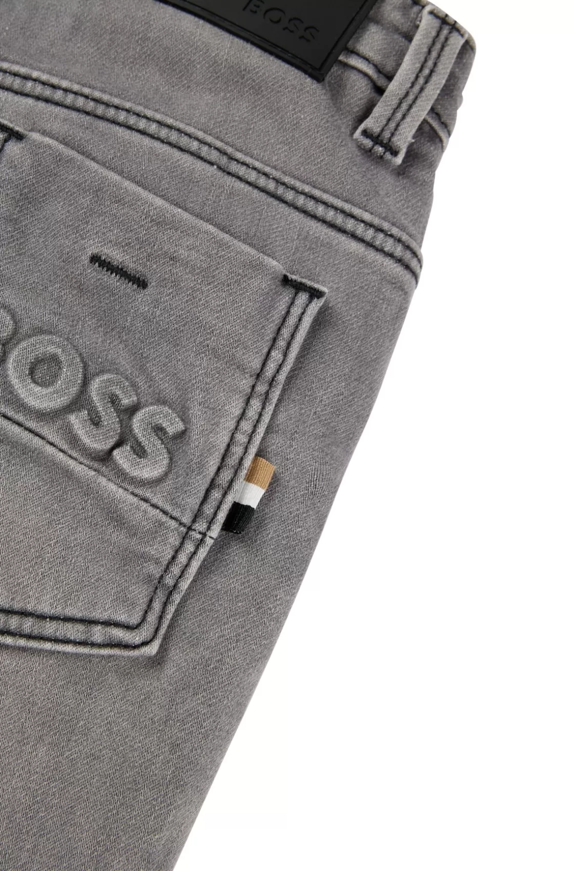 HUGO BOSS Kids' Slim-fit Jeans In Gray Fleece-touch Denim Dark Grey Best Sale