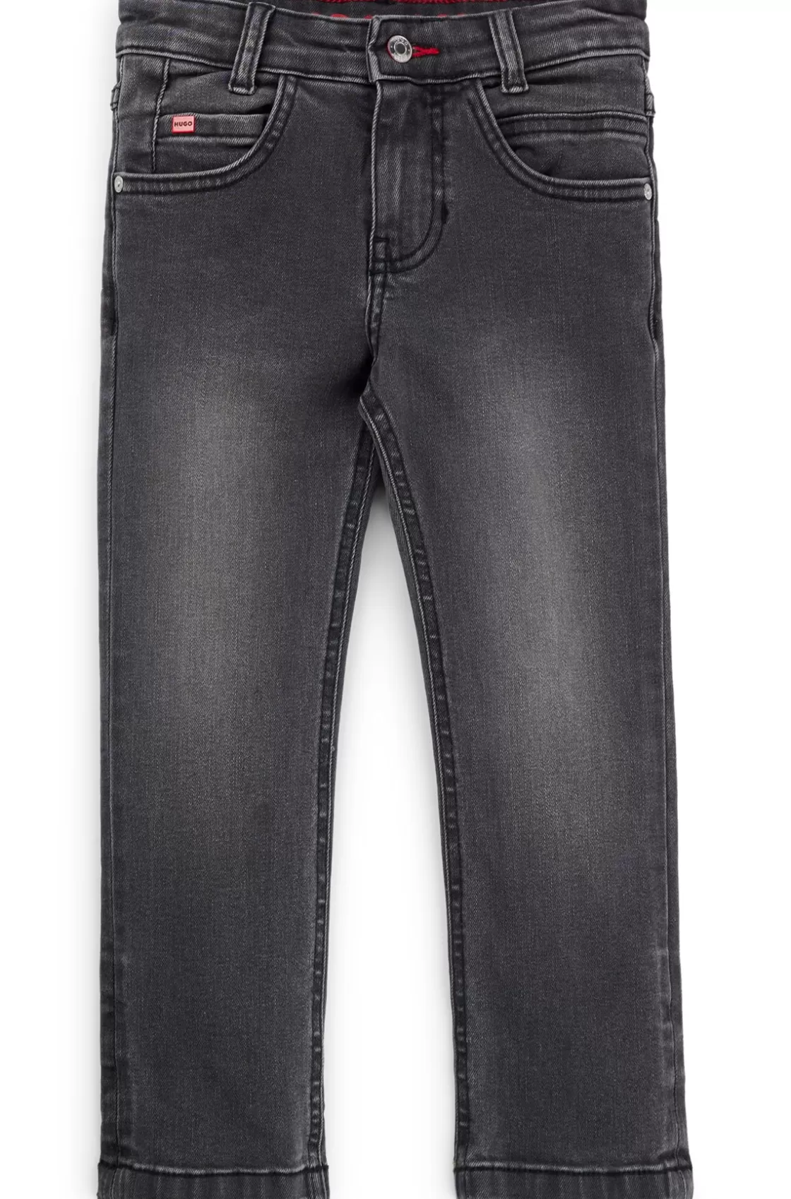 HUGO BOSS Kids' Slim-fit Jeans In Grey Stretch Denim Patterned Hot