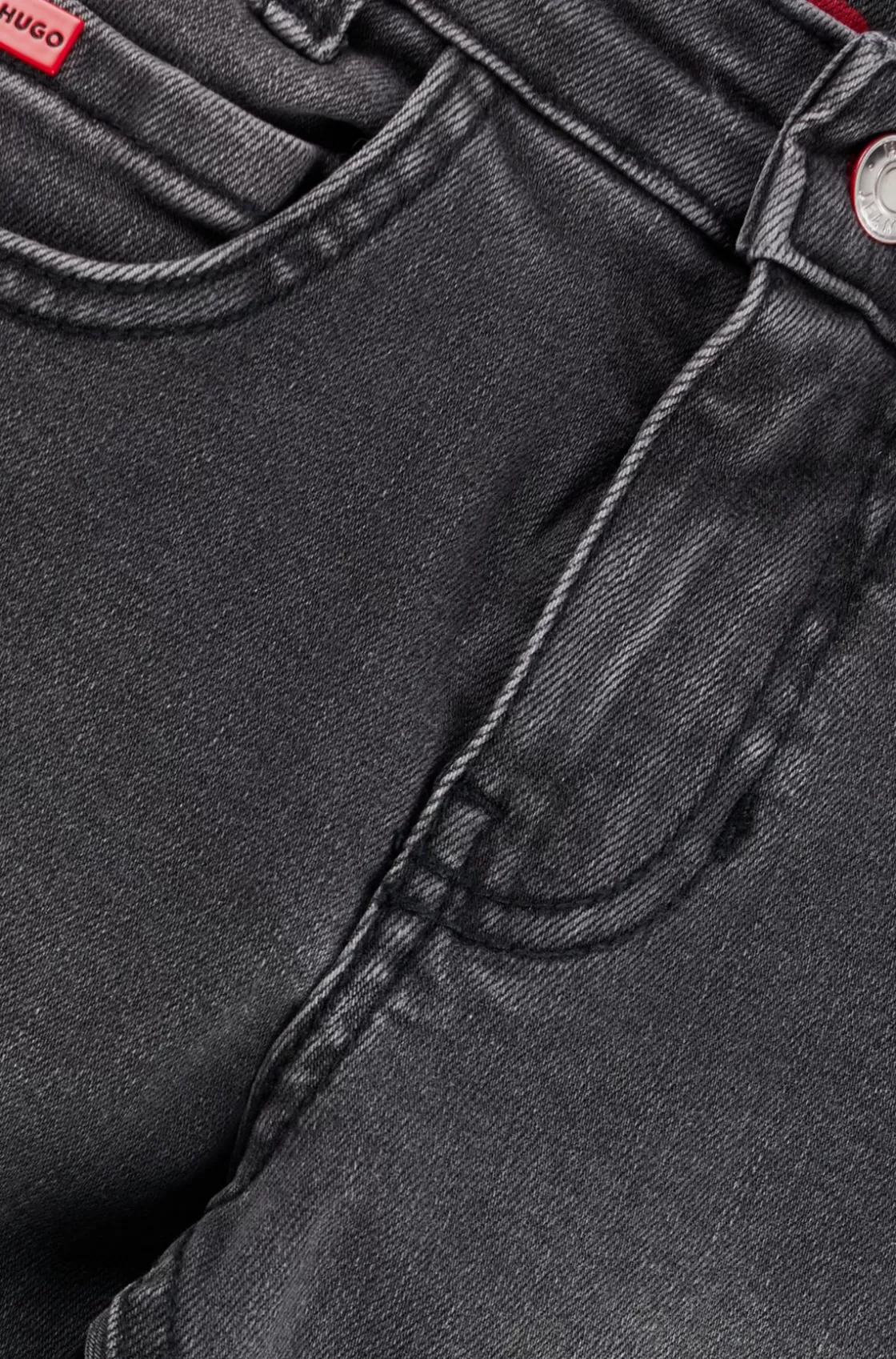 HUGO BOSS Kids' Slim-fit Jeans In Grey Stretch Denim Patterned Hot