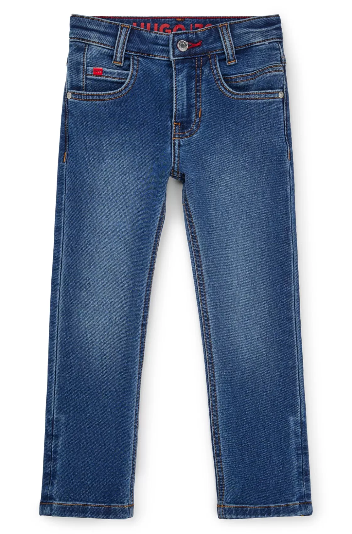 HUGO BOSS Kids' Slim-fit Jeans In Knitted Stretch Denim Patterned Best