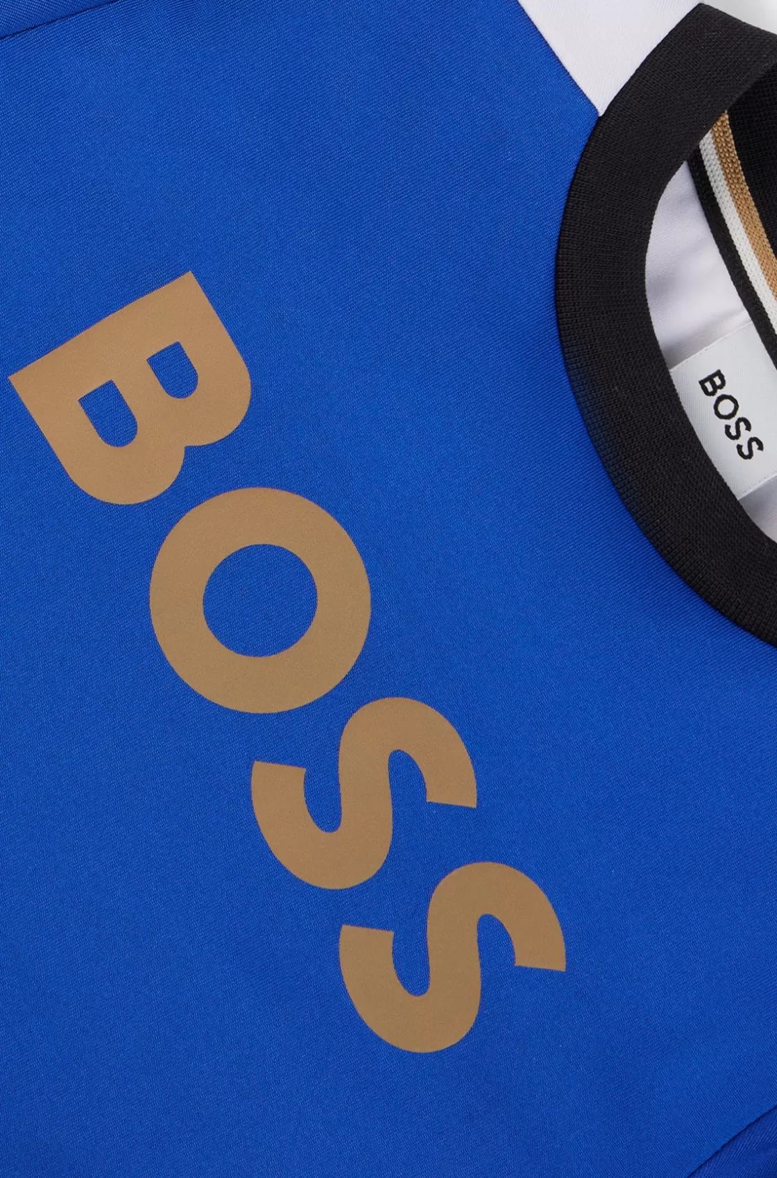 HUGO BOSS Kids' Slim-fit T-shirt With Color-blocking And Branding Blue Store