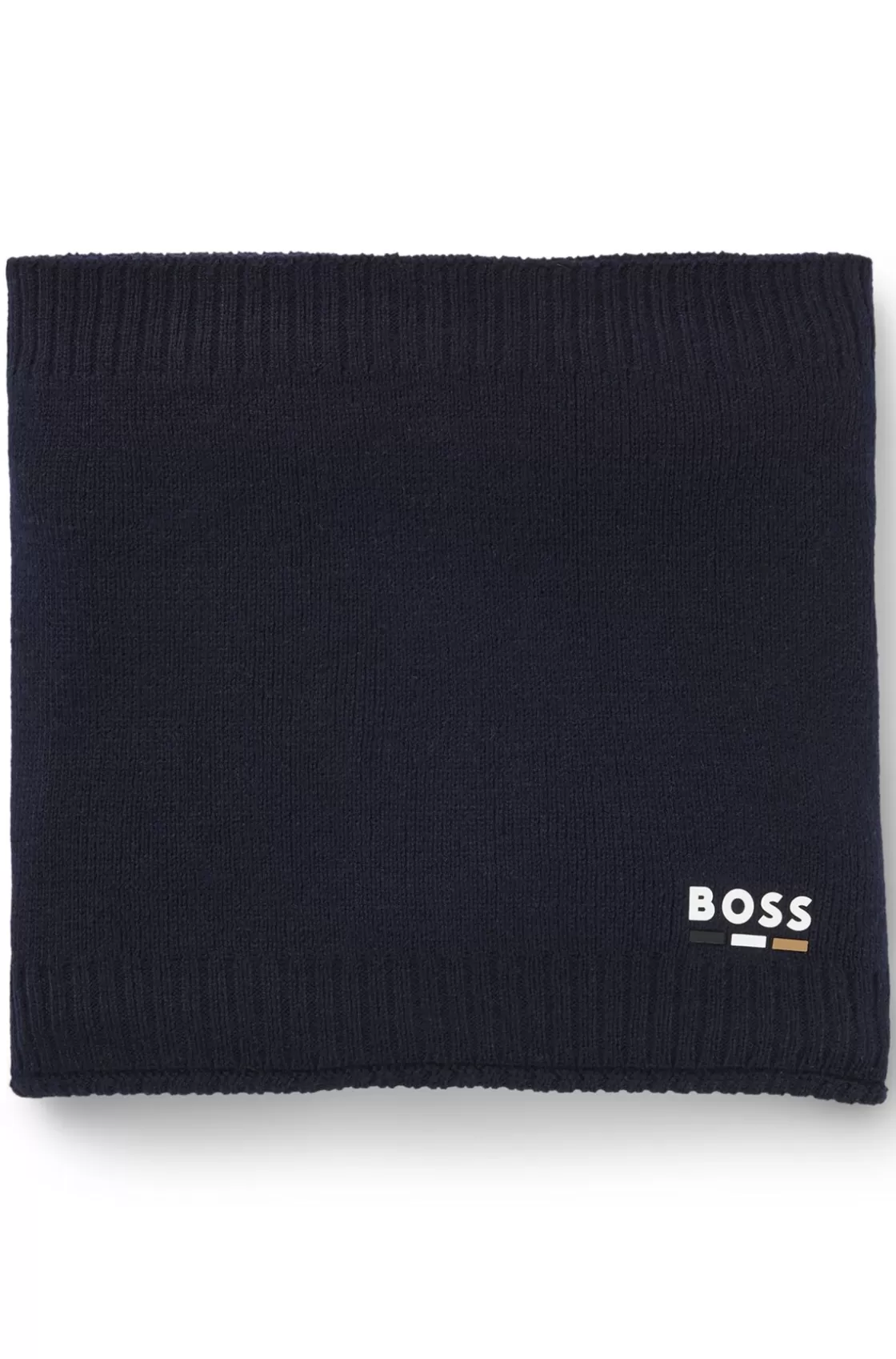 HUGO BOSS Kids' Snood With Rubber-effect Branding Dark Blue Clearance