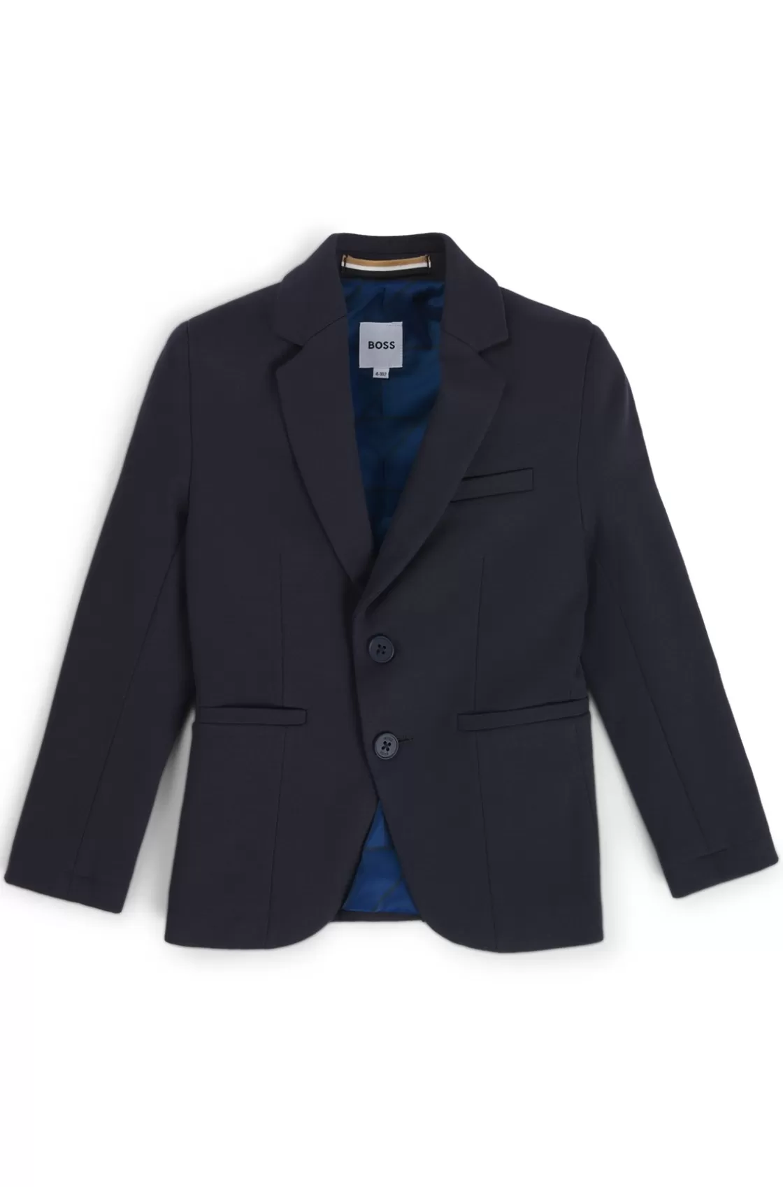 HUGO BOSS Kids' Suit Jacket In Stretch Fabric With Printed Lining Dark Blue Best