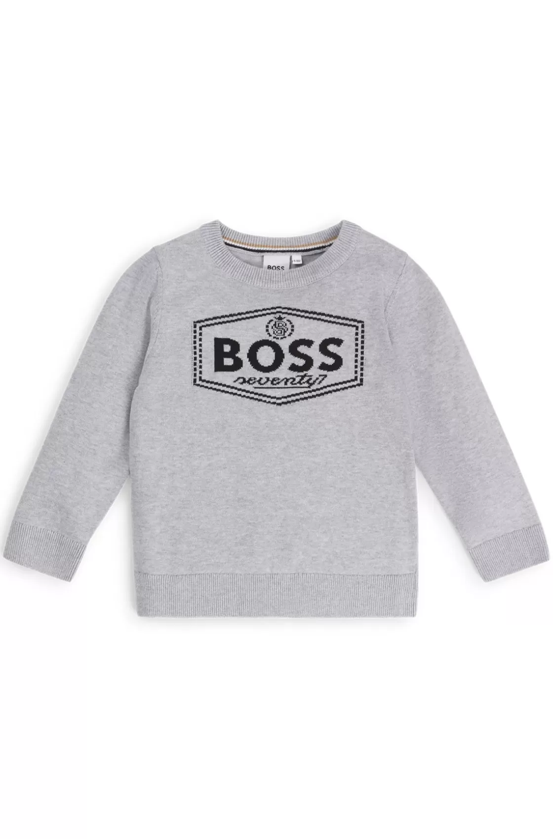 HUGO BOSS Kids' Sweater In Cotton With New-season Logo Light Grey Best Sale