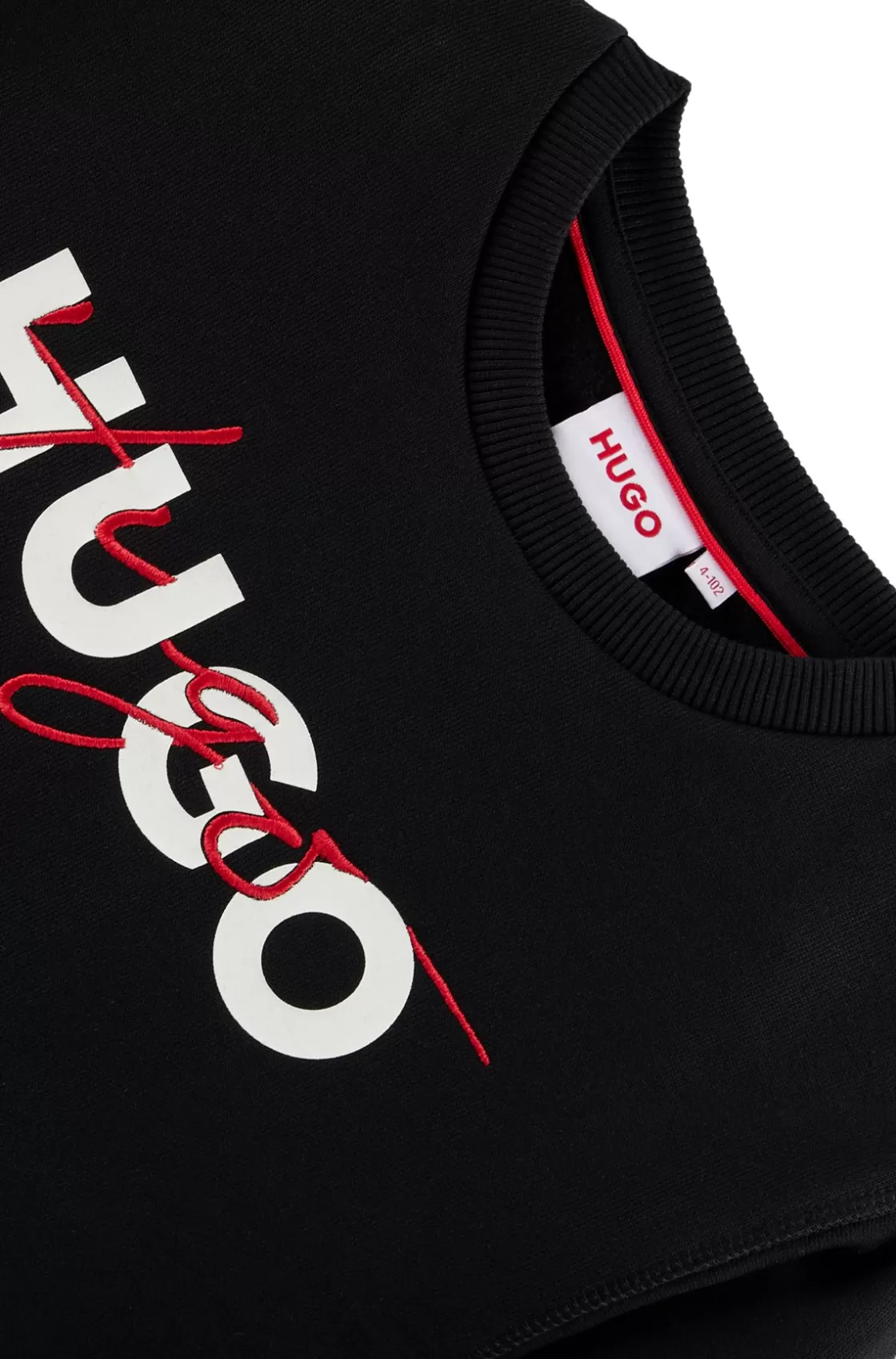 HUGO BOSS Kids' Sweatshirt In Fleece With Double Logo Black Hot