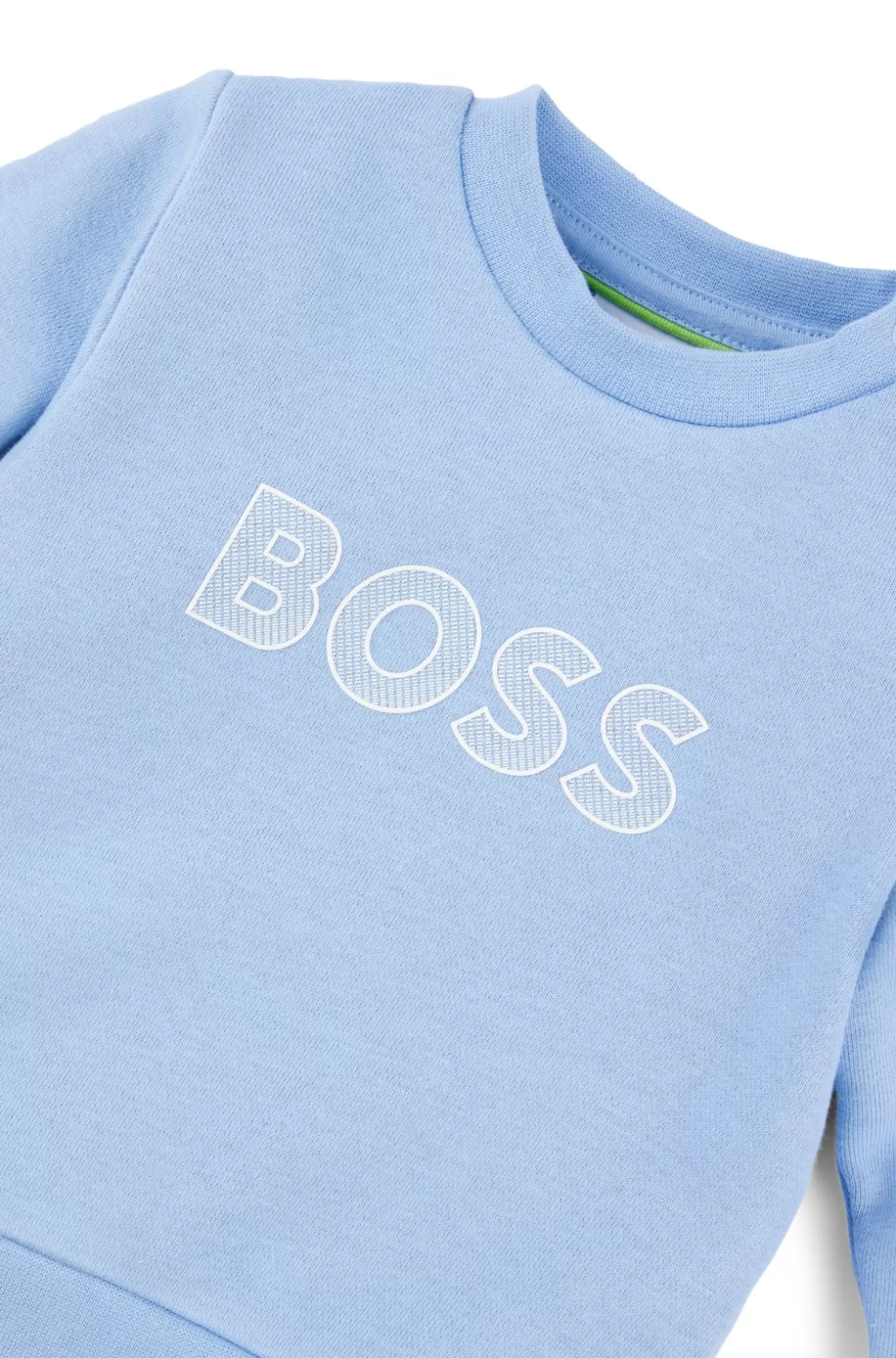 HUGO BOSS Kids' Sweatshirt With Logo Print Light Blue Clearance