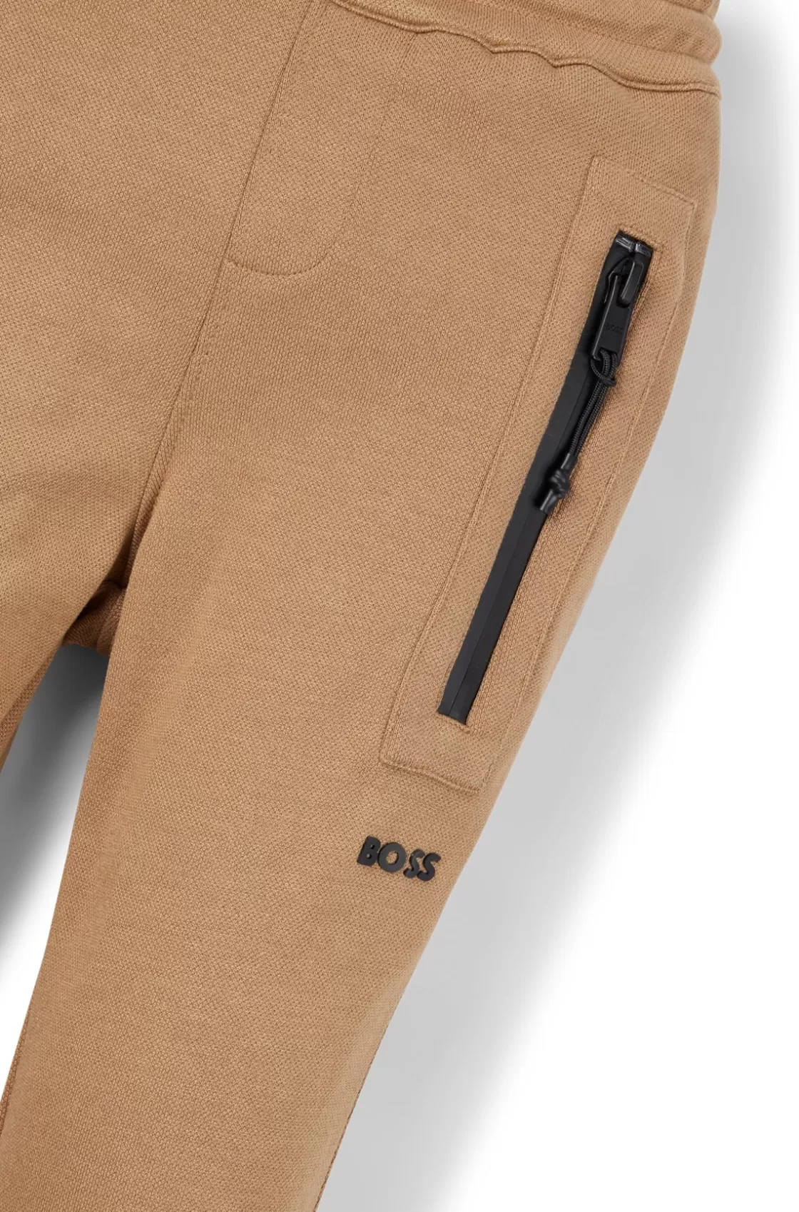HUGO BOSS Kids' Tracksuit Bottoms In Stretch Piqué With Patch Pocket Brown Store