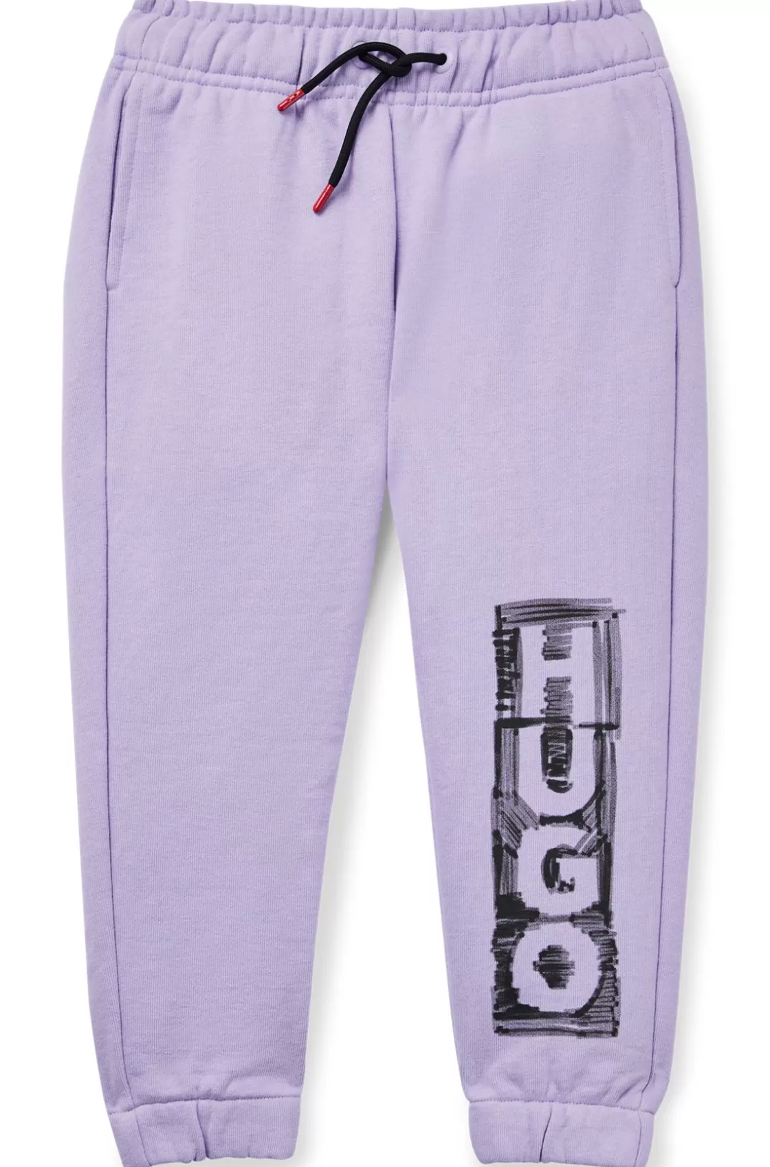 HUGO BOSS Kids' Tracksuit Bottoms With Marker-style Logo Light Purple New