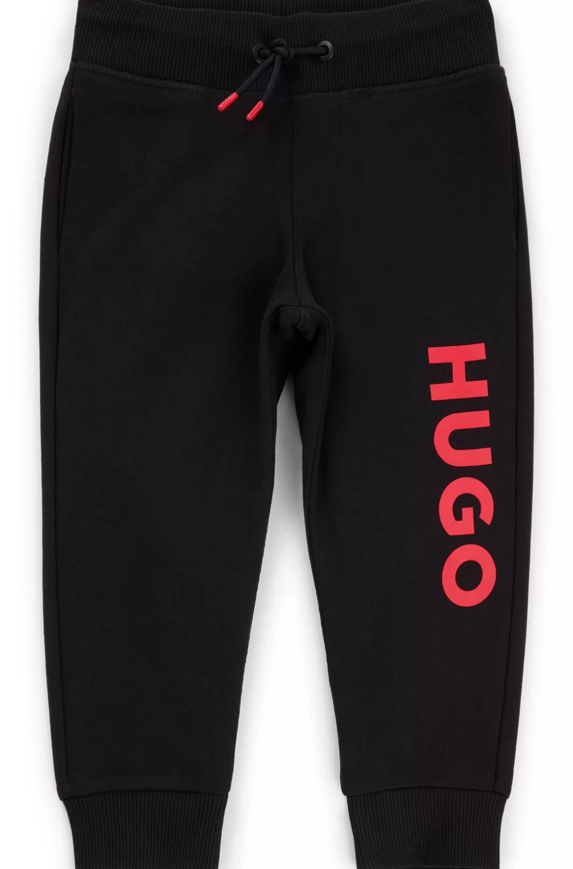 HUGO BOSS Kids' Tracksuit Bottoms With Vertical Logo Print Black Store