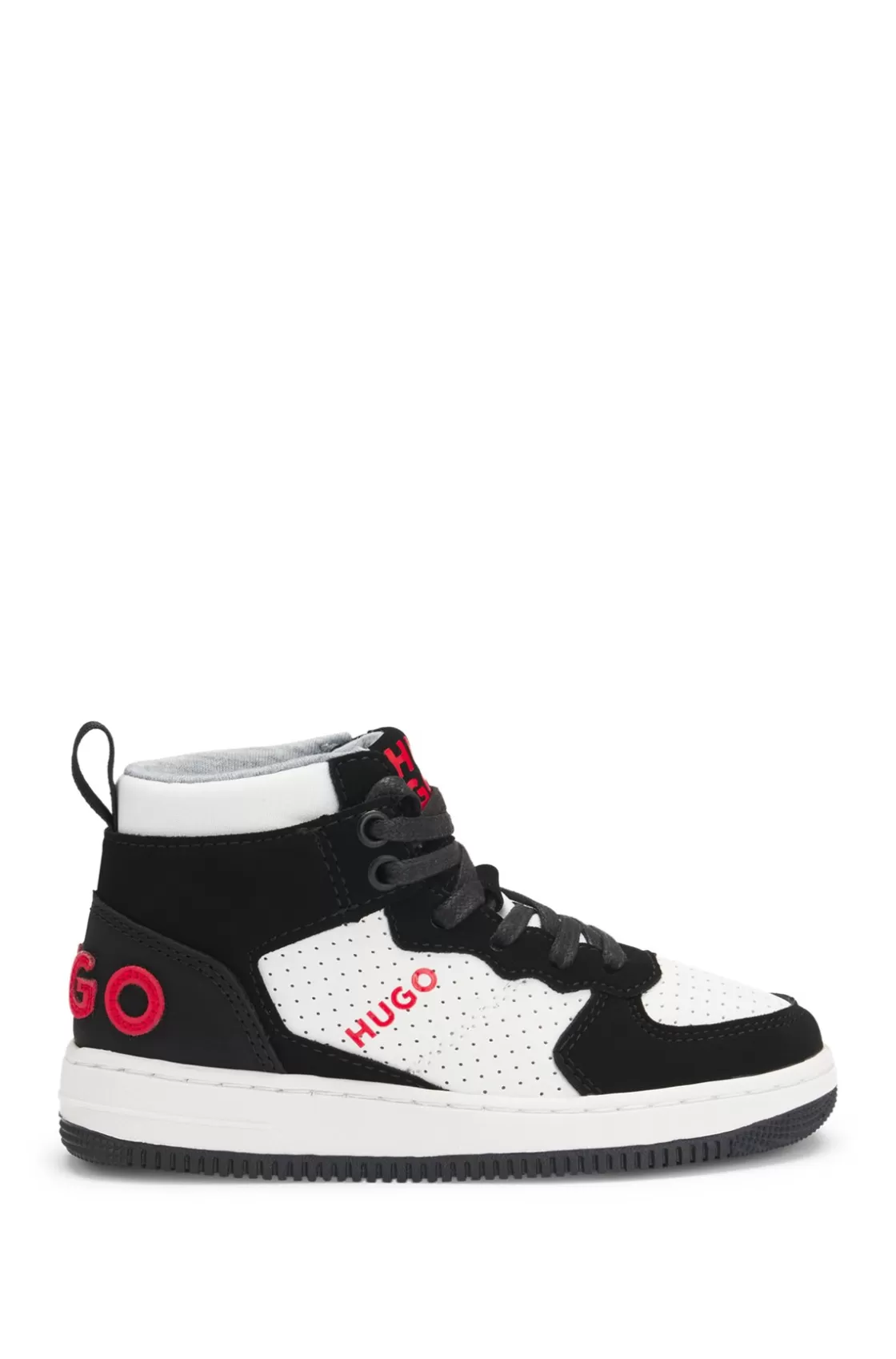 HUGO BOSS Kids' Trainers In Mixed Materials With Mesh Trims White Discount