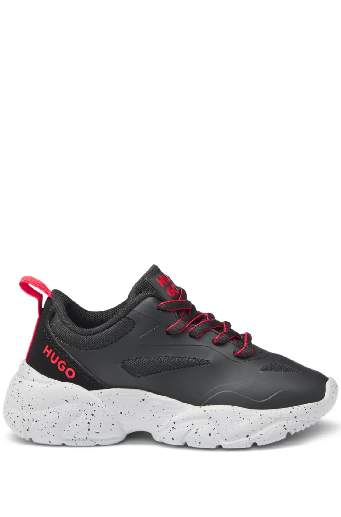 HUGO BOSS Kids' Trainers In Ripstop Fabric And Faux Nubuck Black Best Sale