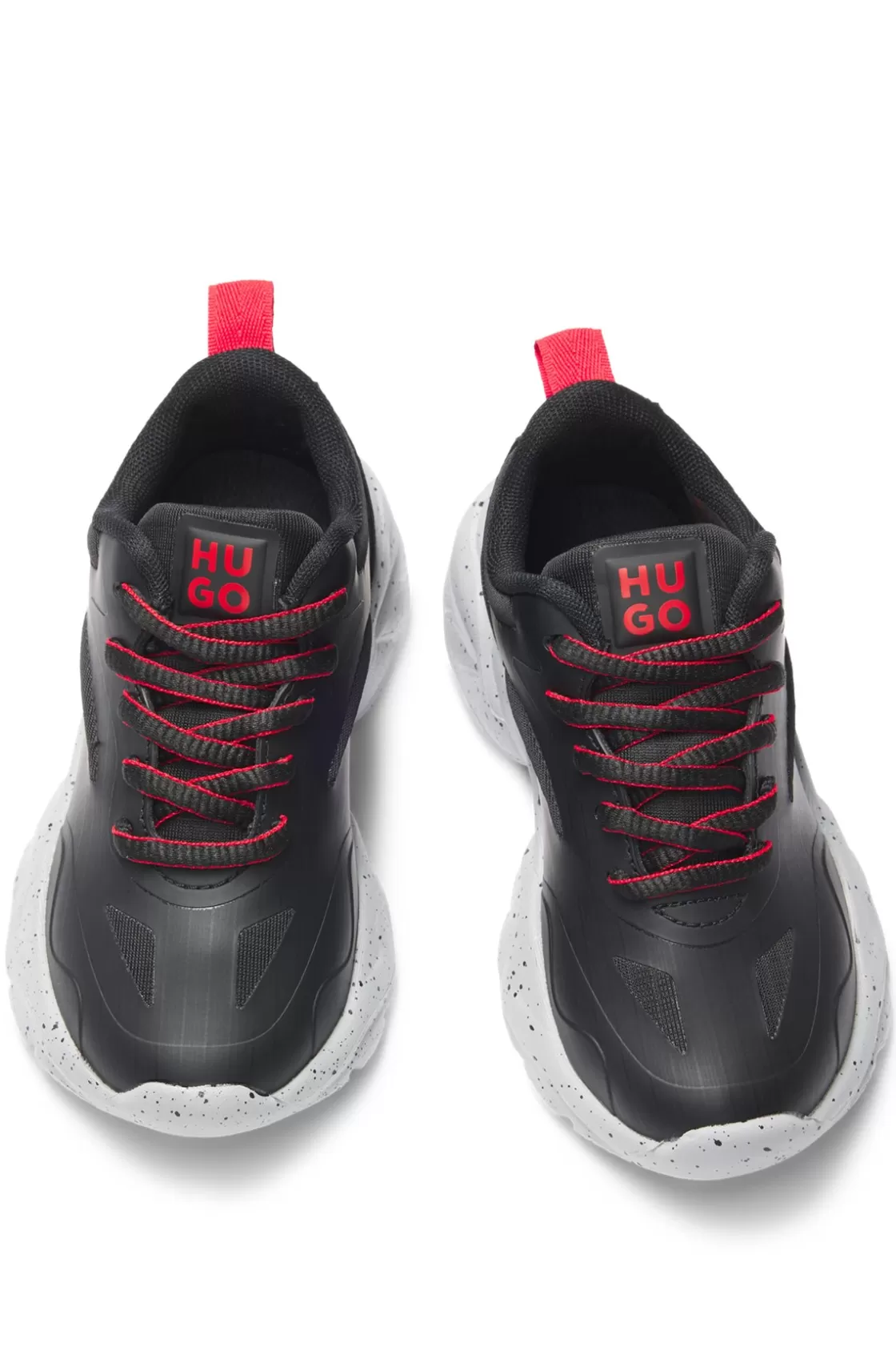 HUGO BOSS Kids' Trainers In Ripstop Fabric And Faux Nubuck Black Best Sale