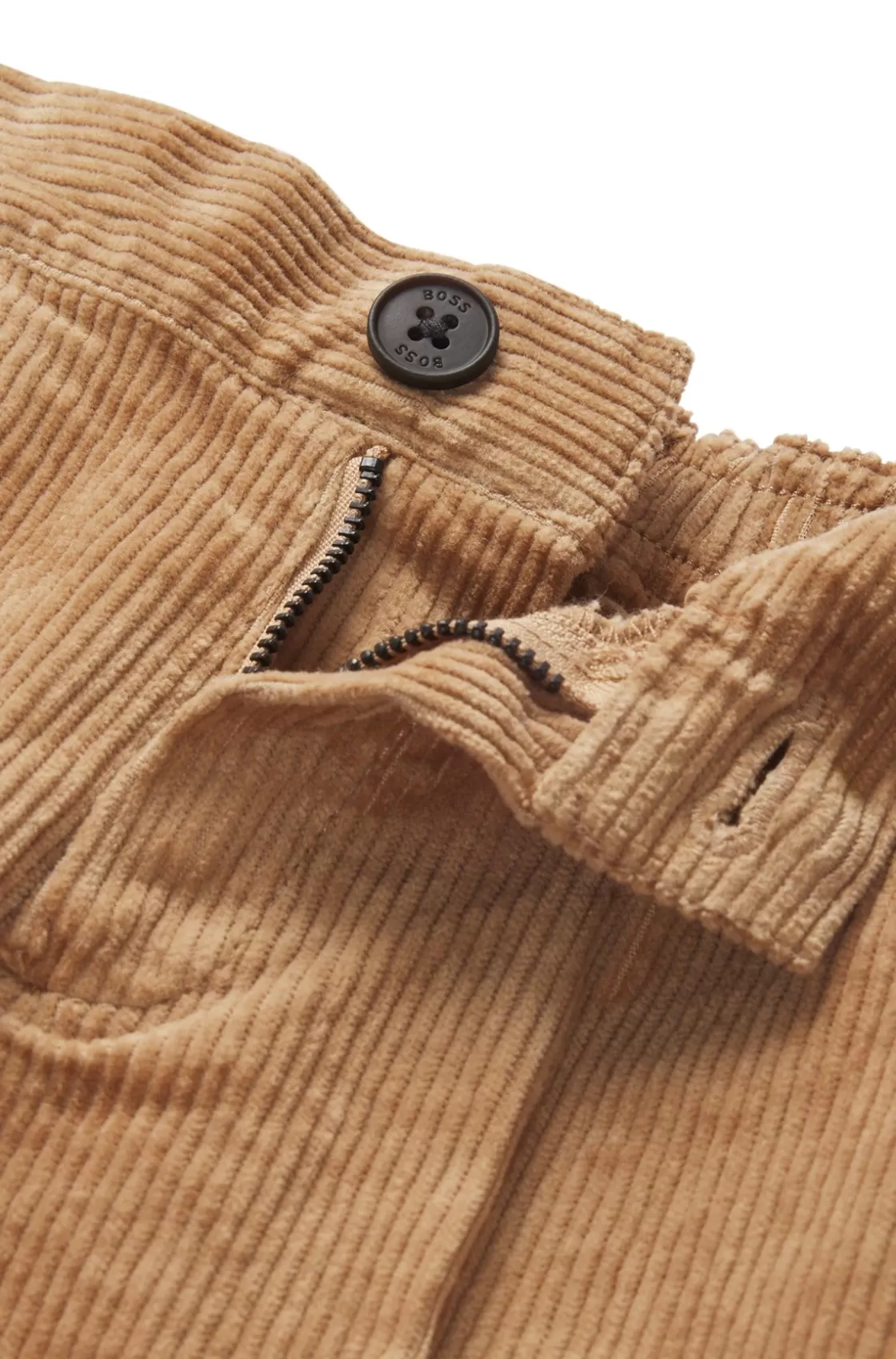 HUGO BOSS Kids' Trousers In Stretch-cotton Corduroy Brown Online