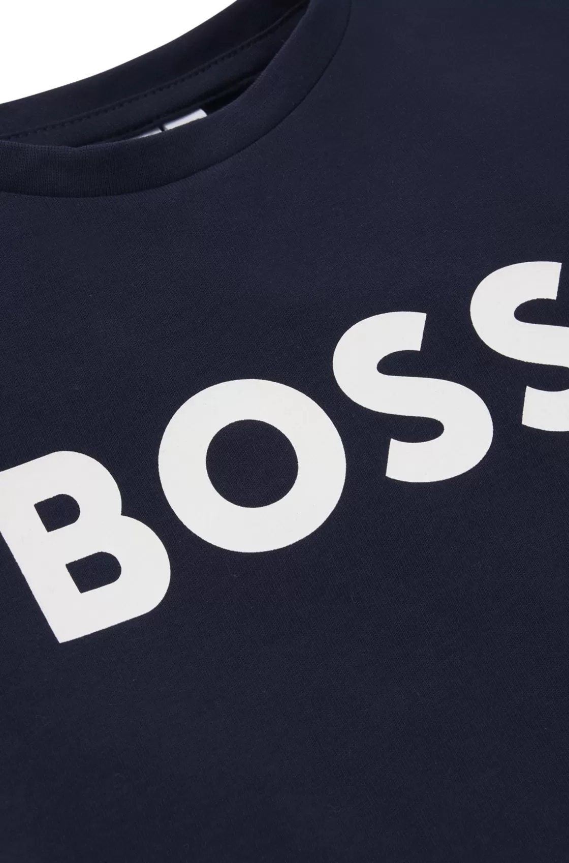 HUGO BOSS Kids' T-shirt In Cotton Jersey With Contrast Logo Dark Blue Best Sale