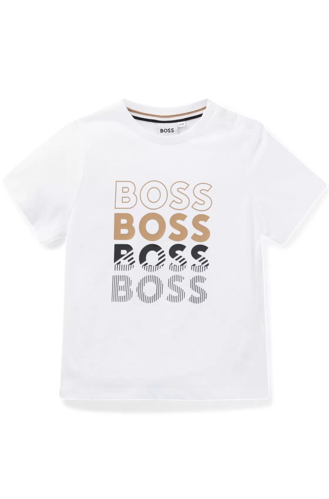 HUGO BOSS Kids' T-shirt In Cotton Jersey With Repeat Logos White Online