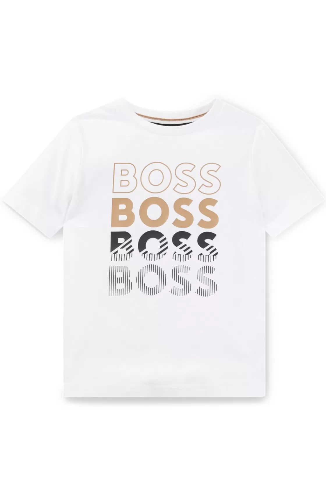HUGO BOSS Kids' T-shirt In Cotton Jersey With Repeat Logos White Sale