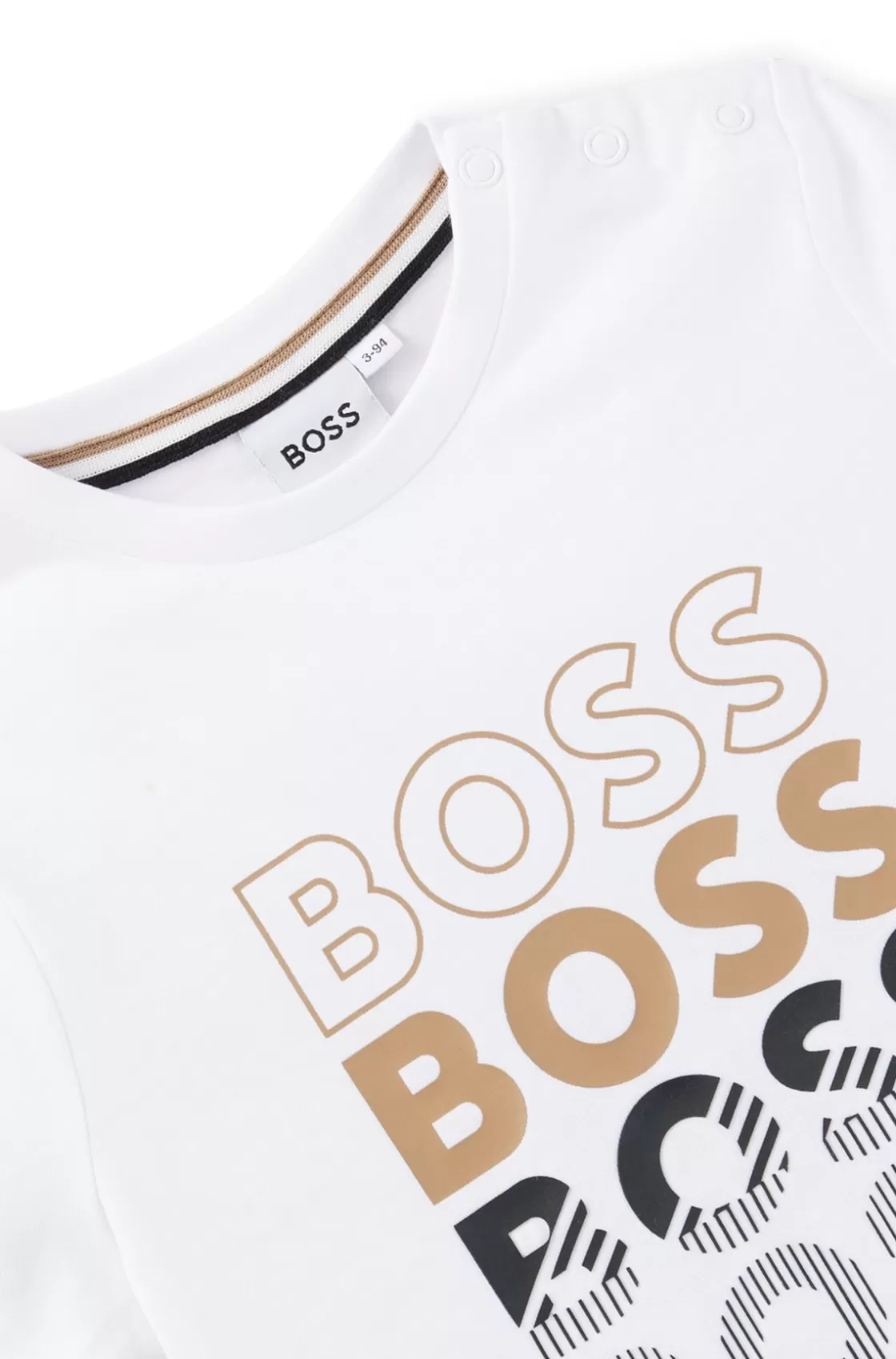 HUGO BOSS Kids' T-shirt In Cotton Jersey With Repeat Logos White Online