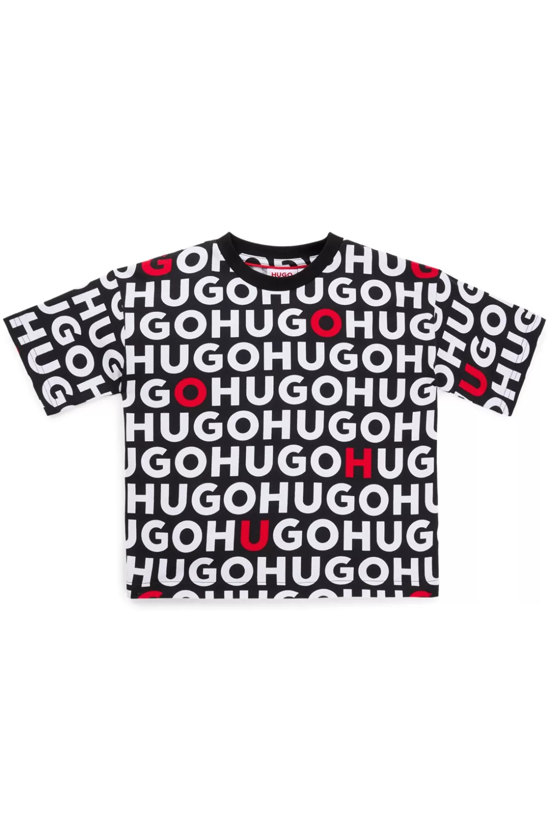 HUGO BOSS Kids' T-shirt In Cotton With All-over Logo Print Patterned Store
