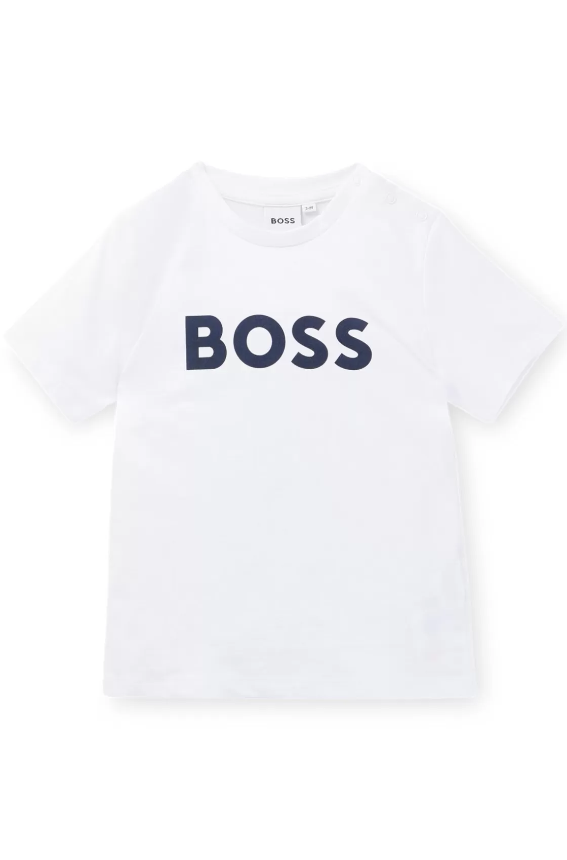 HUGO BOSS Kids' T-shirt In Cotton With Logo Print White New