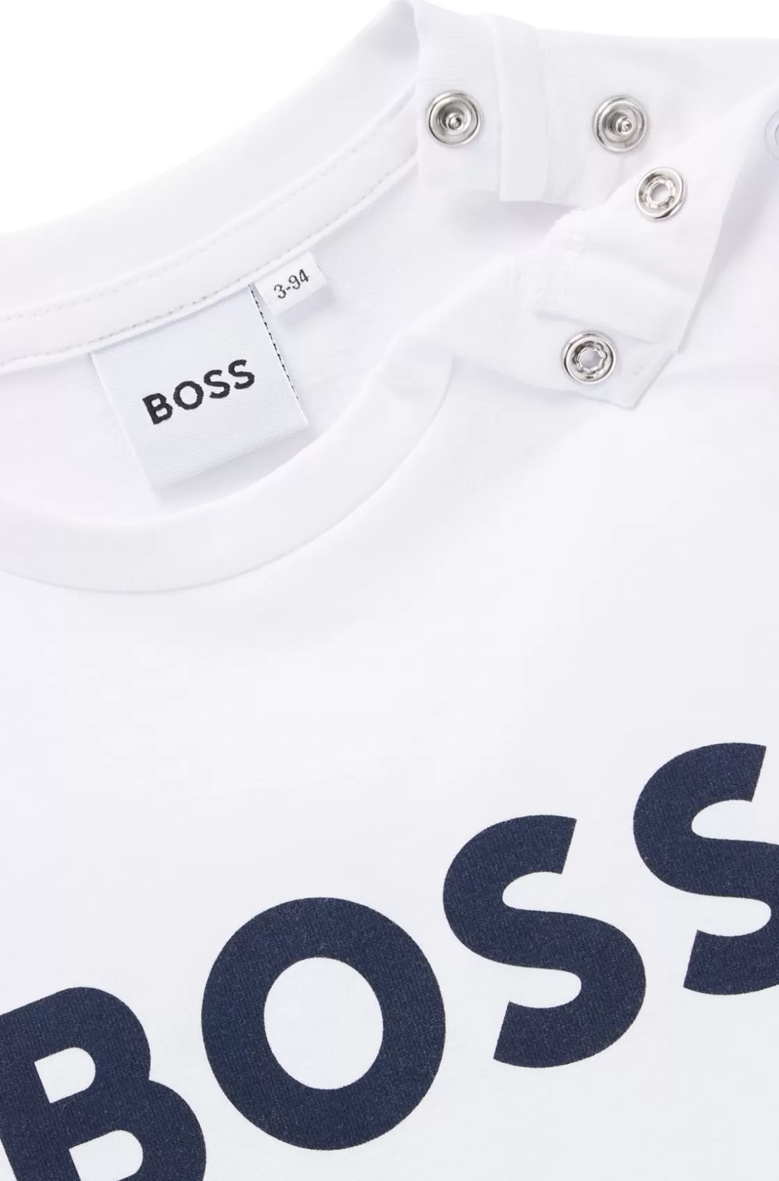 HUGO BOSS Kids' T-shirt In Cotton With Logo Print White New