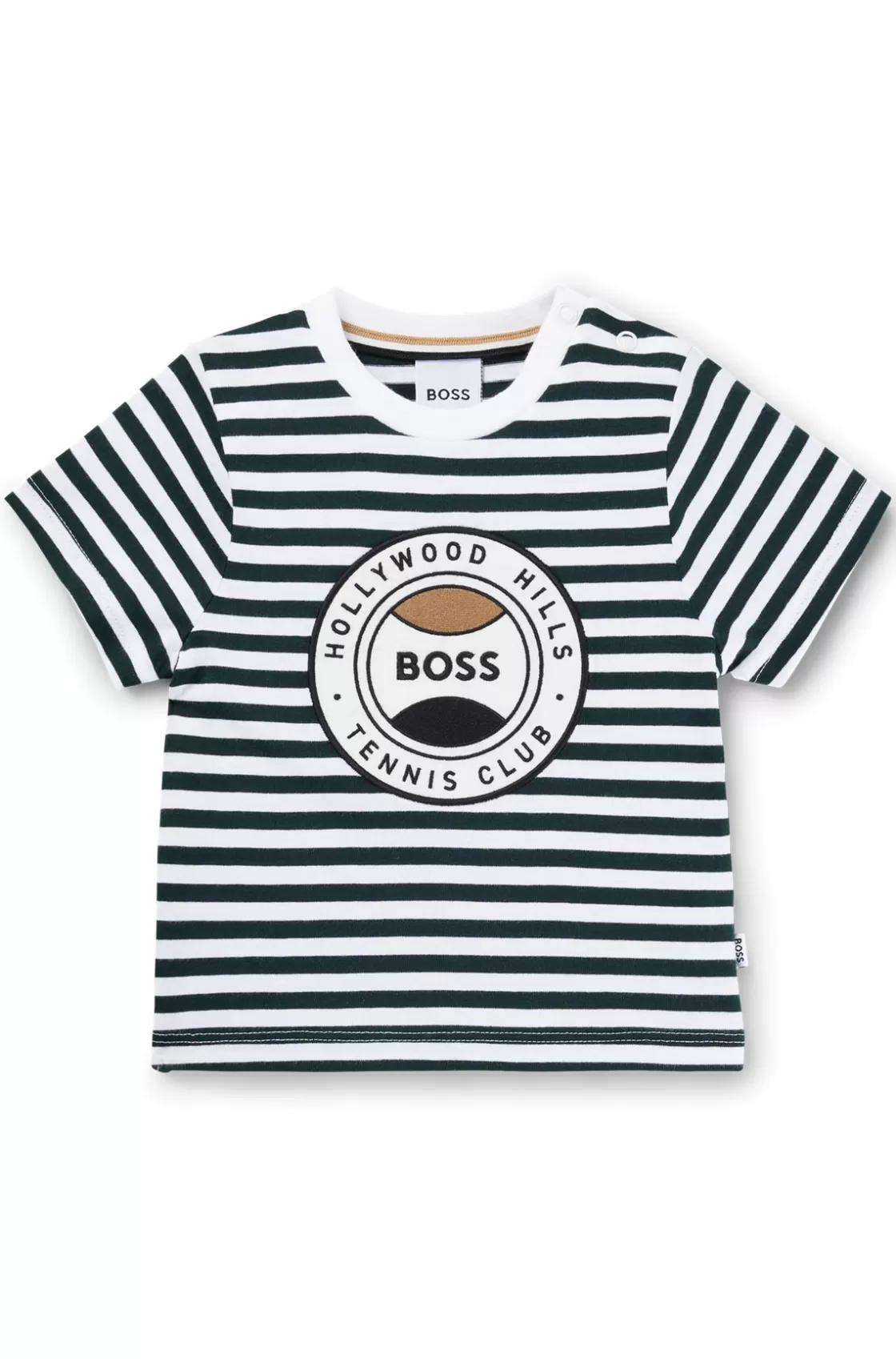 HUGO BOSS Kids' T-shirt In Cotton With Stripes And Logo Patterned Cheap