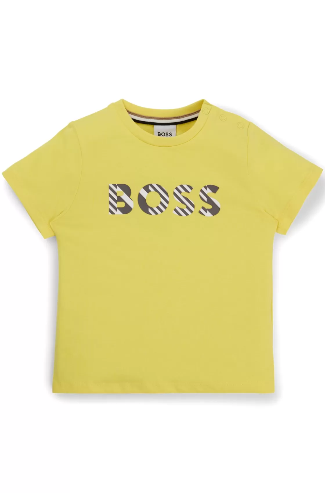 HUGO BOSS Kids' T-shirt In Pure-cotton Jersey With Embossed Logo Yellow Sale